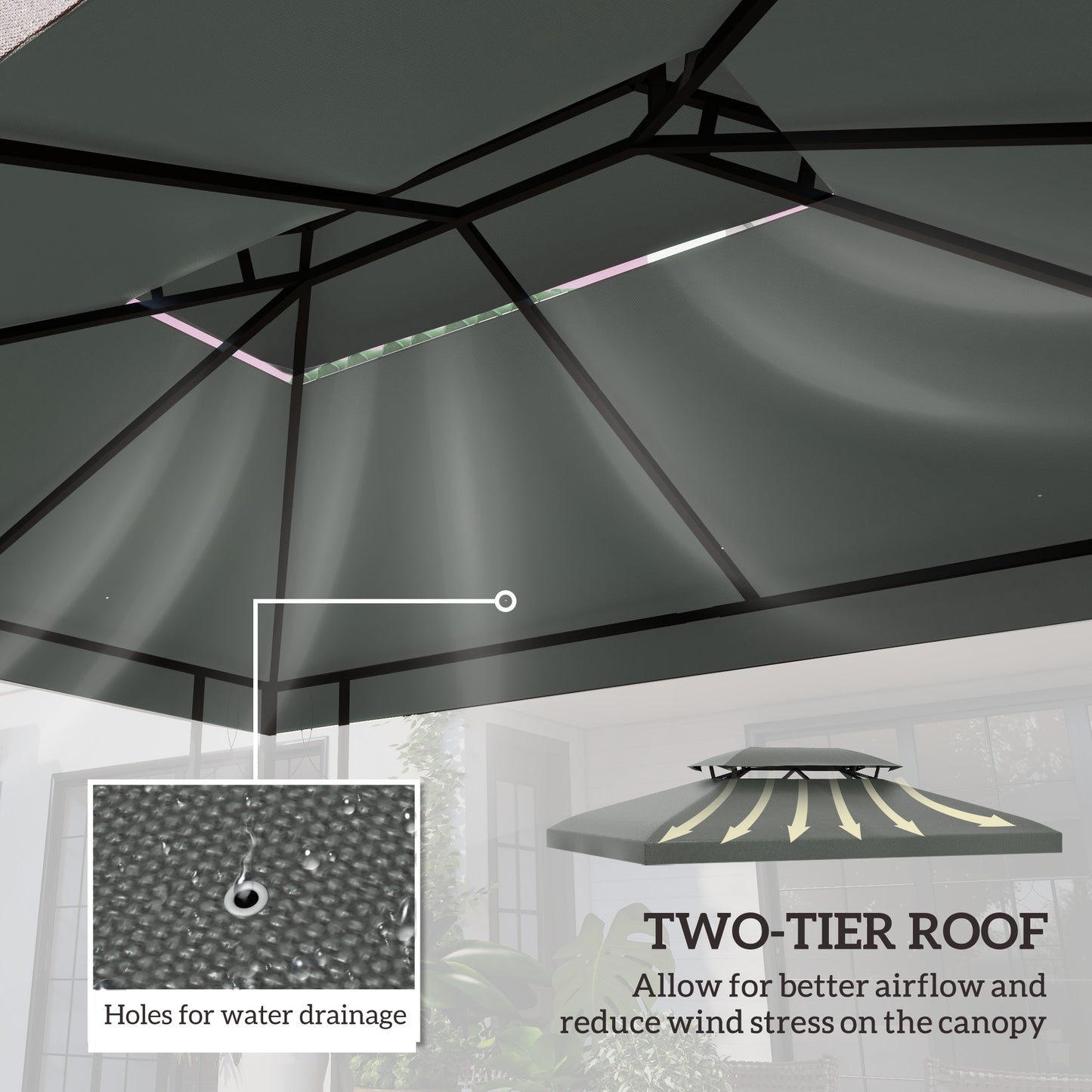 Gazebo Roof Replacement, for 3 x 4m Frames