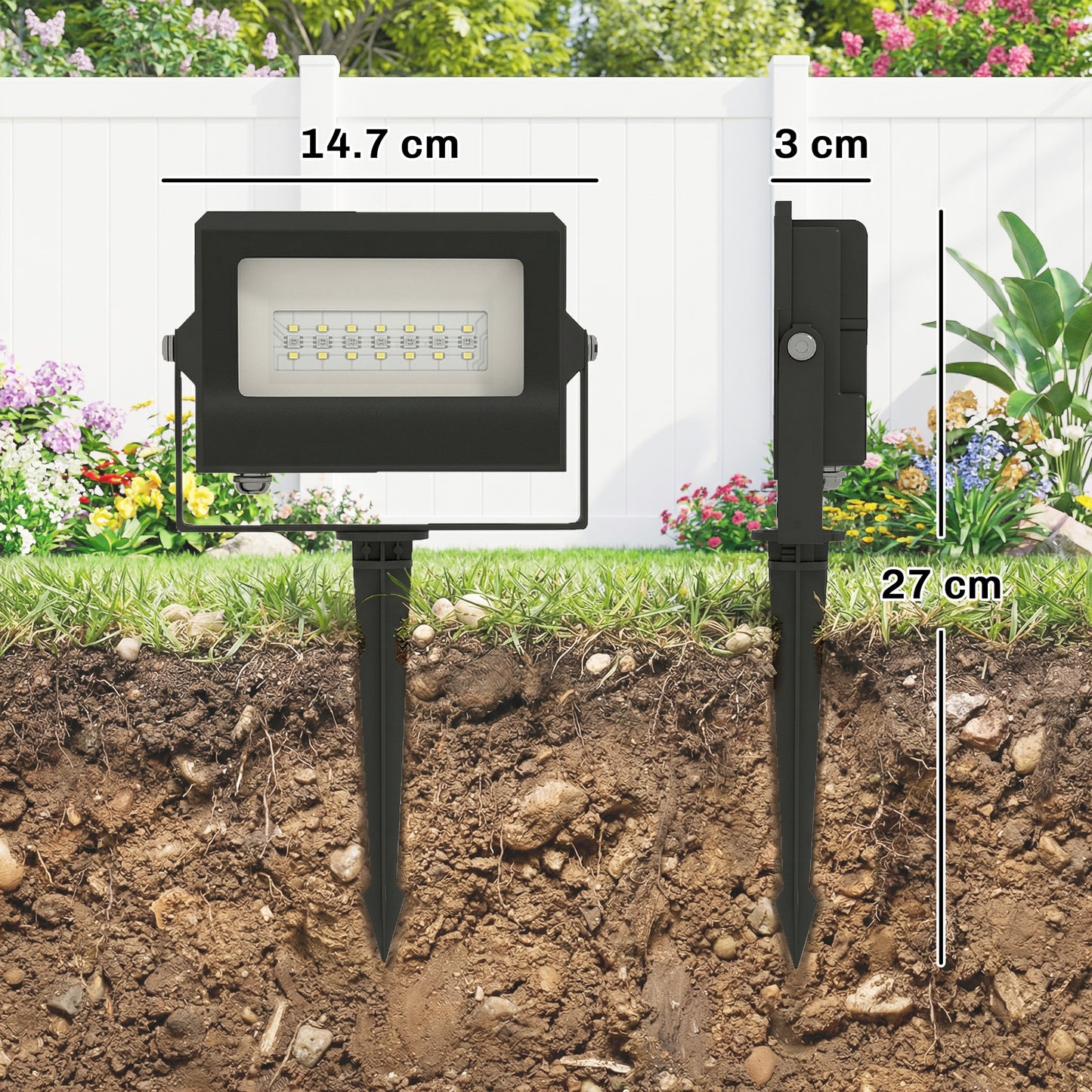 32W LED Floodlights, Linkable 4-Pack Landscape Lighting