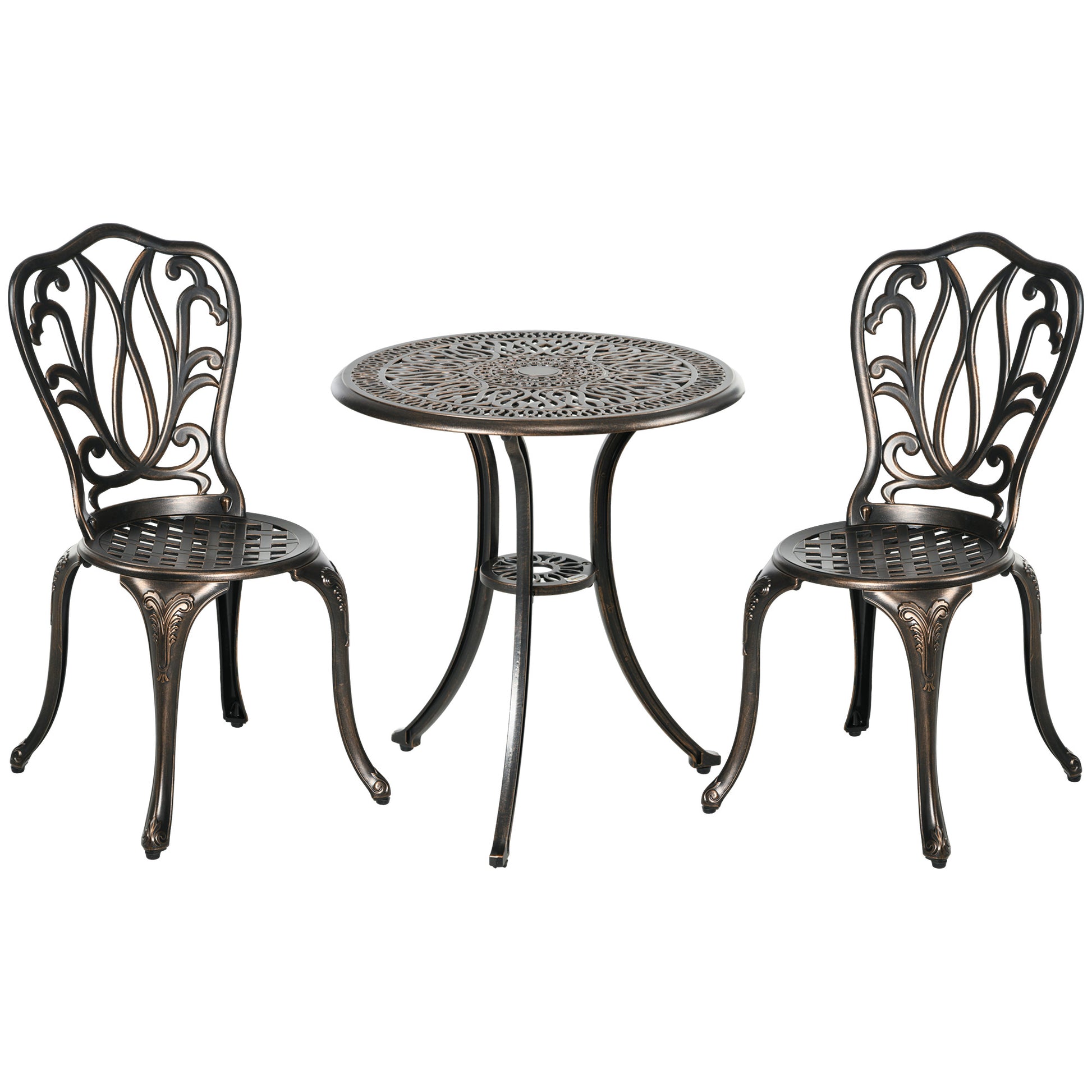 3 Piece Garden Bistro Set Aluminium Outdoor Furniture Set