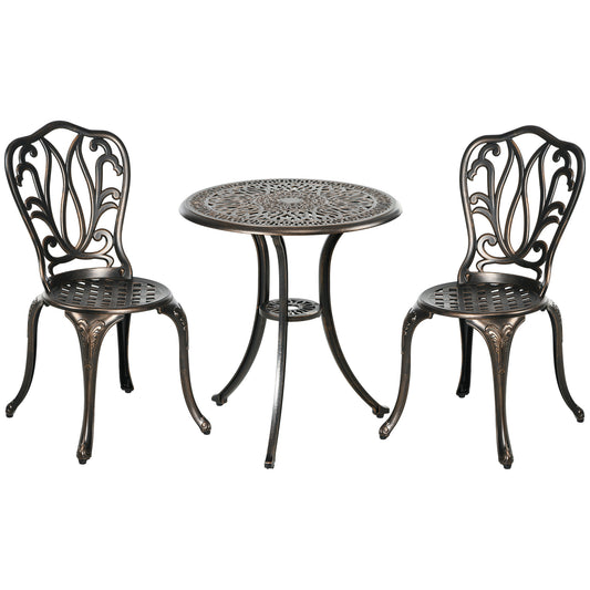 3 Piece Garden Bistro Set Aluminium Outdoor Furniture Set