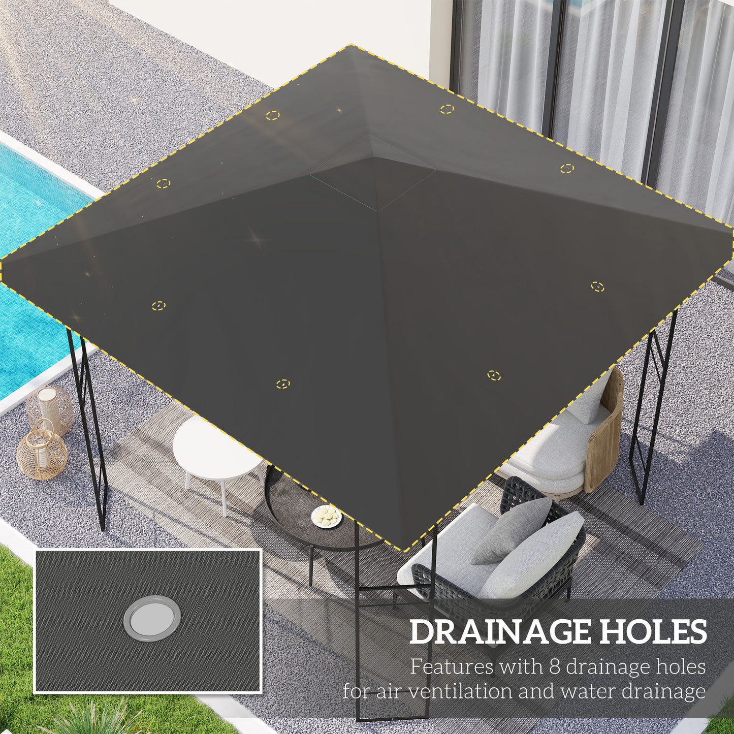 3 x 3(m) Gazebo Canopy Replacement Cover (1)