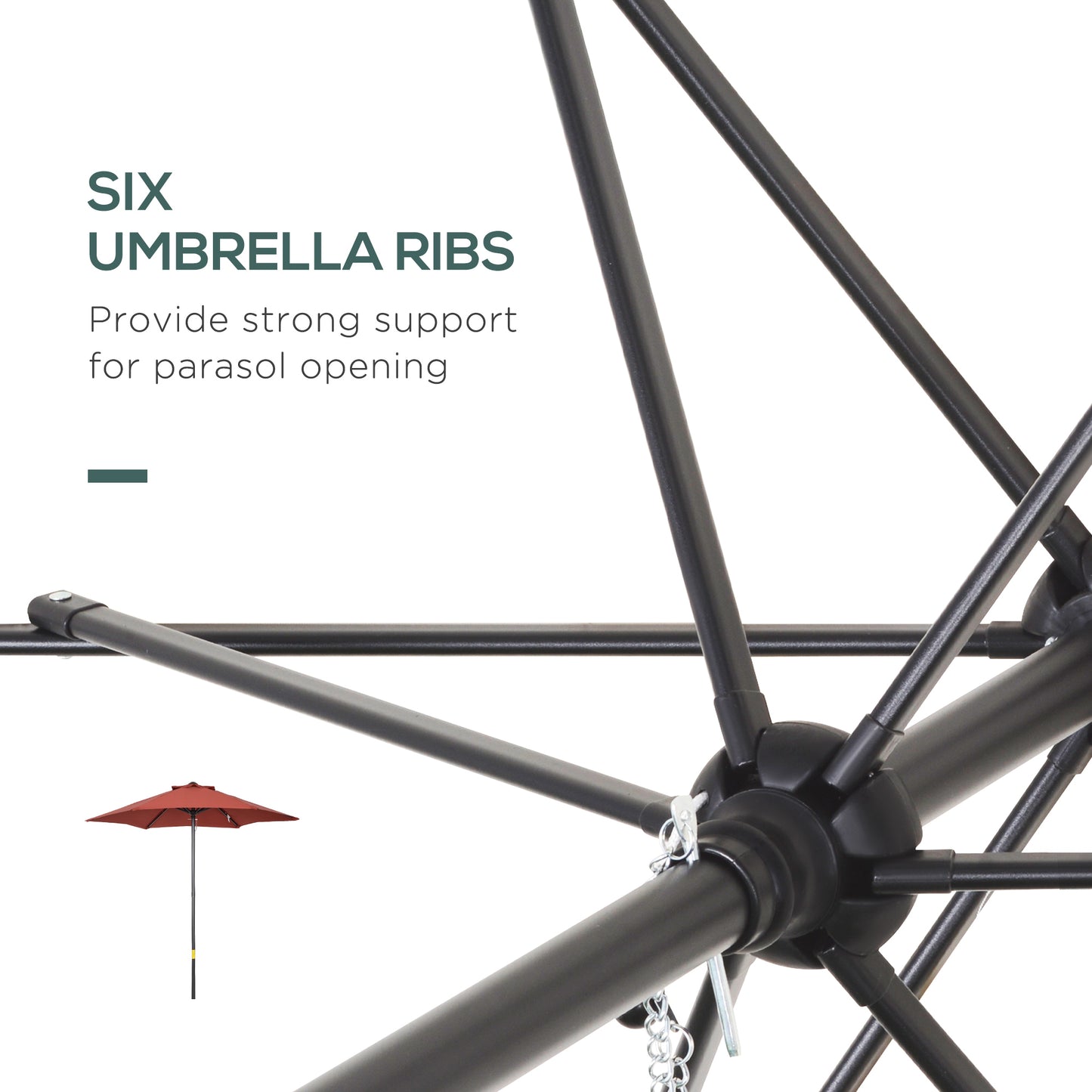 2m Garden Parasol Umbrella