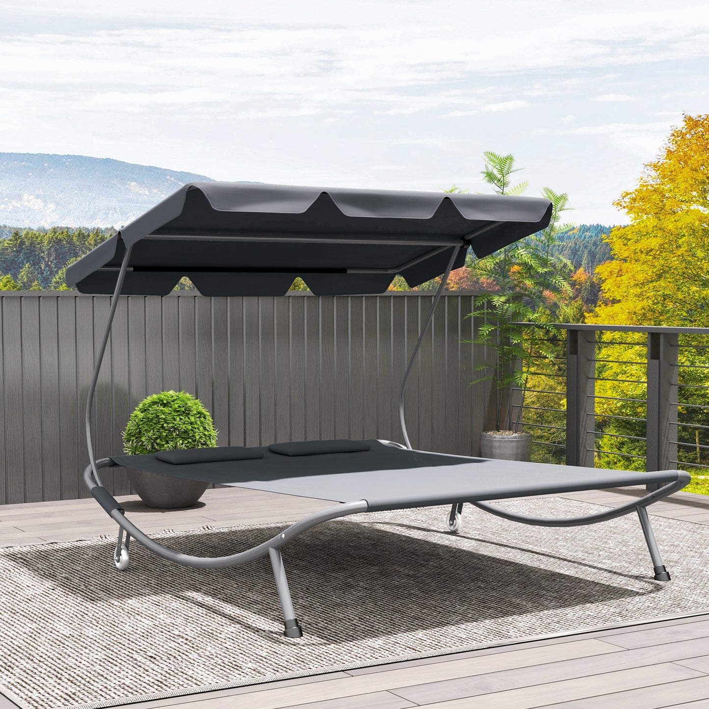 Double Outdoor Bed, with Canopy
