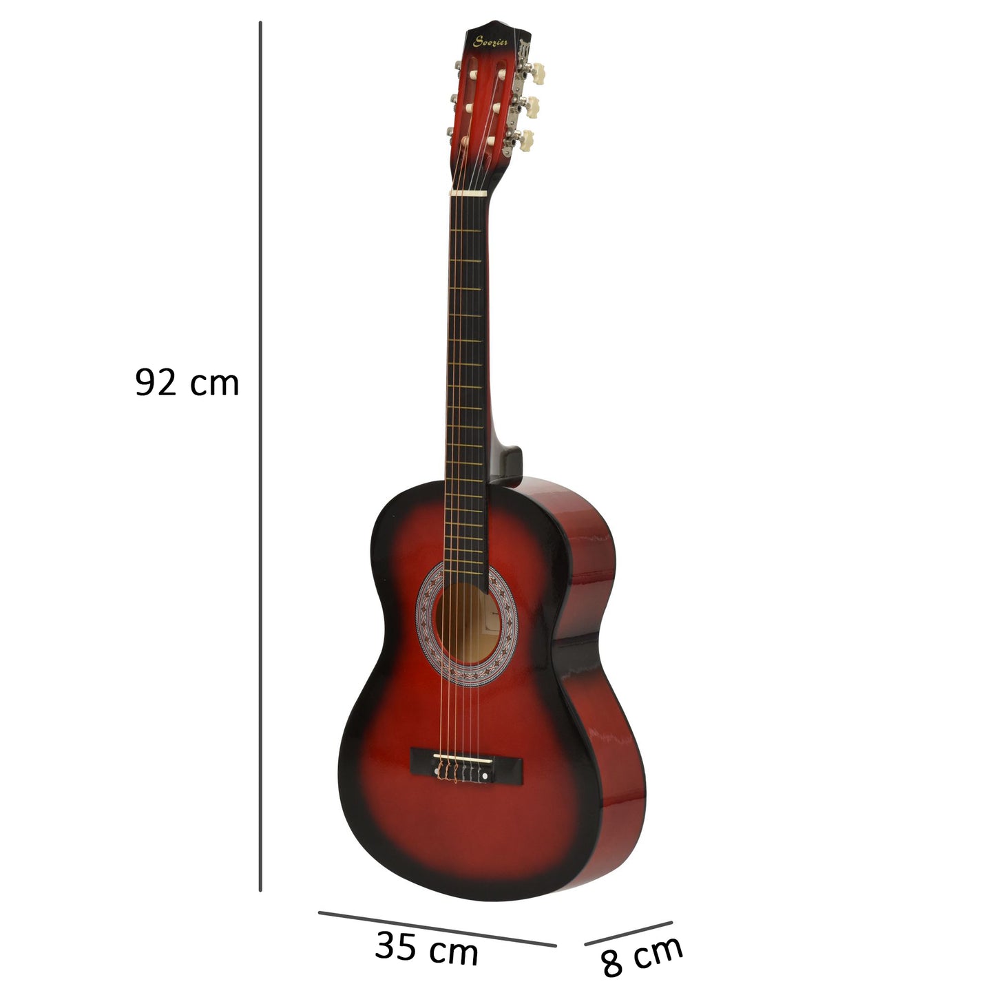 36" 3/4 Beginner Acoustic Guitar Set, with Protective Case