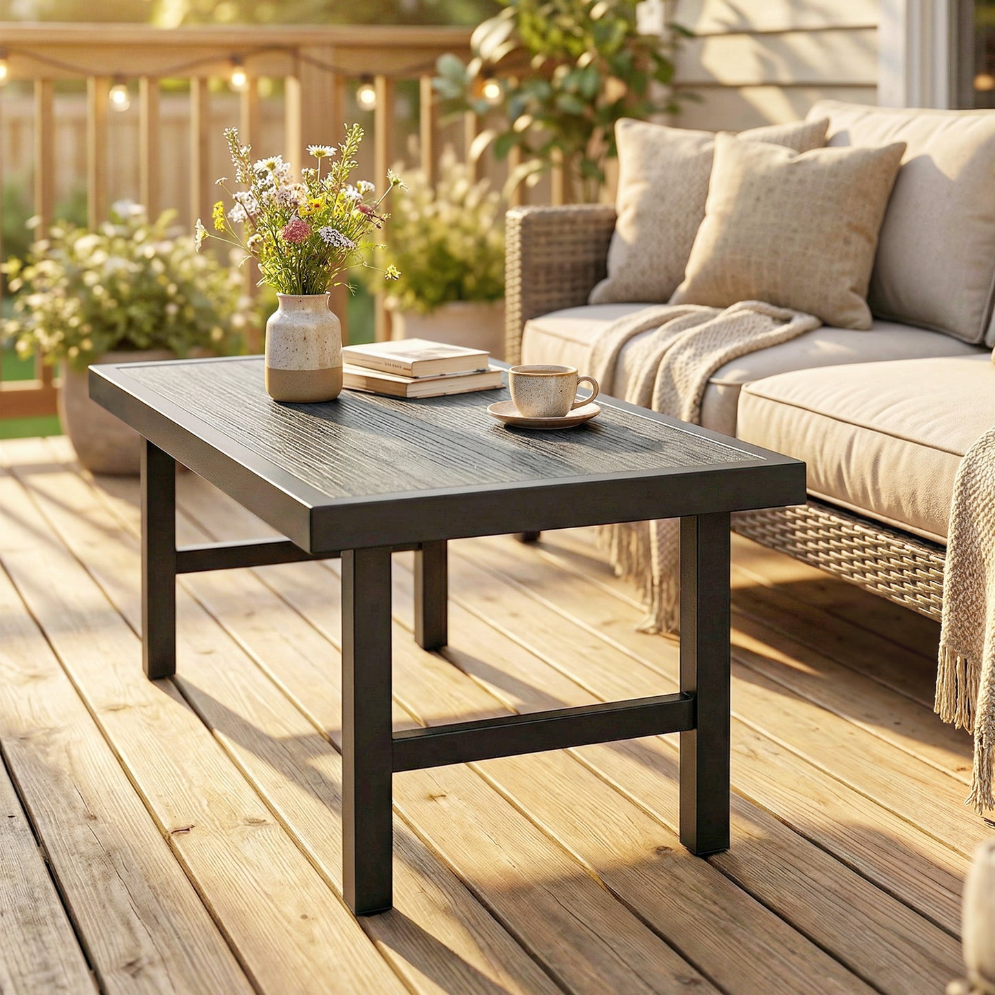 Metal Garden Coffee Table, Outdoor Side Table
