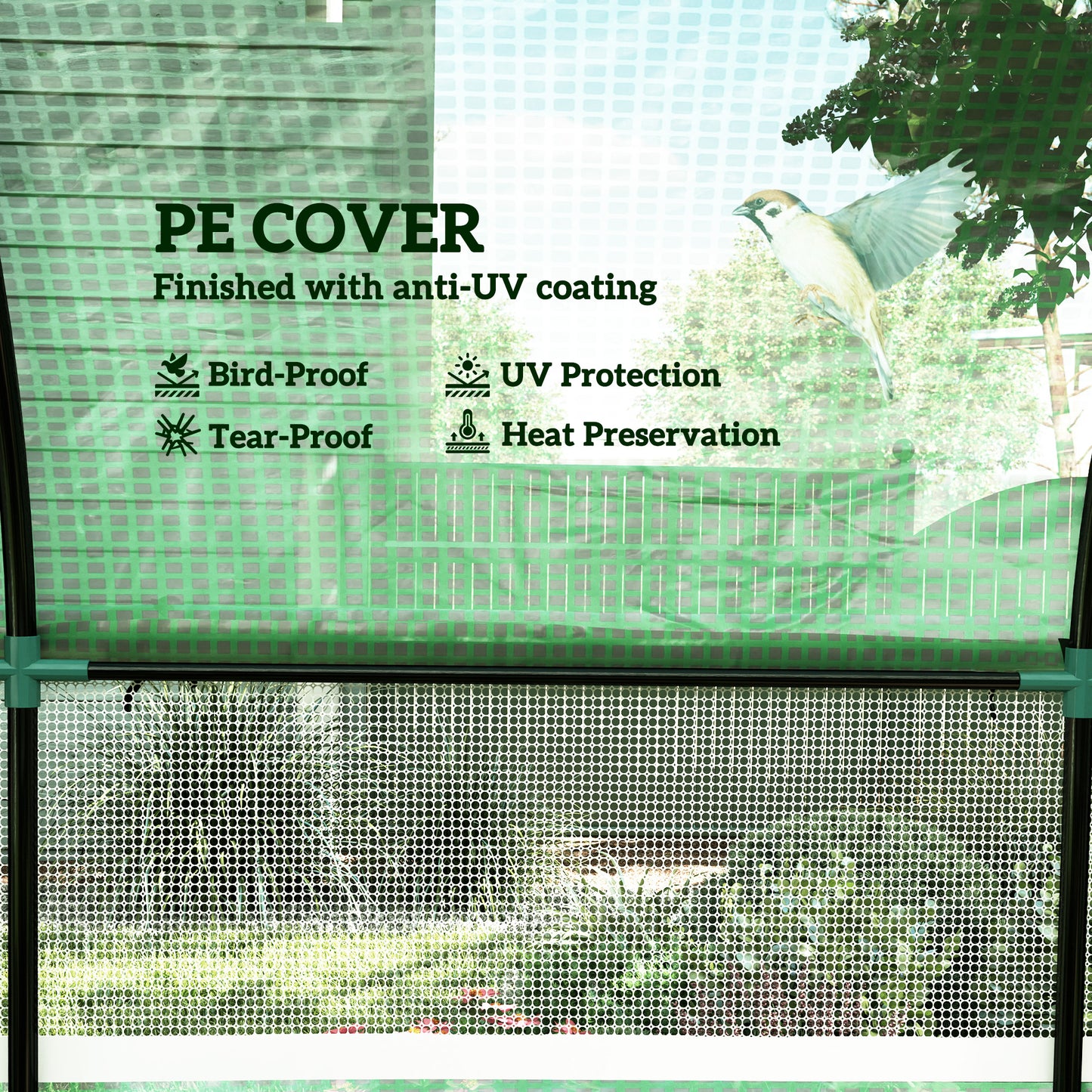 300 x 300cm Walk-In Polytunnel Greenhouse