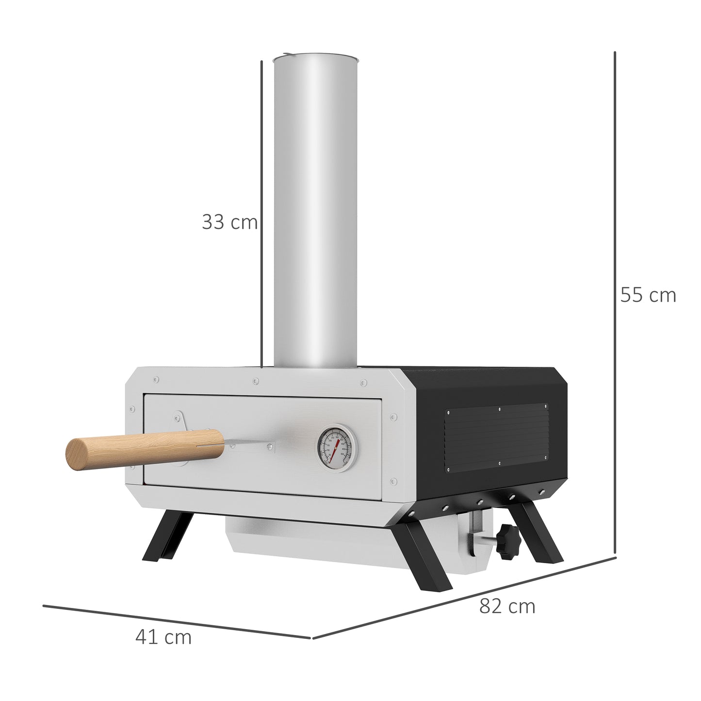 Portable Wood Pellet Pizza Oven with 12" / 30cm Rotating Pizza Stone