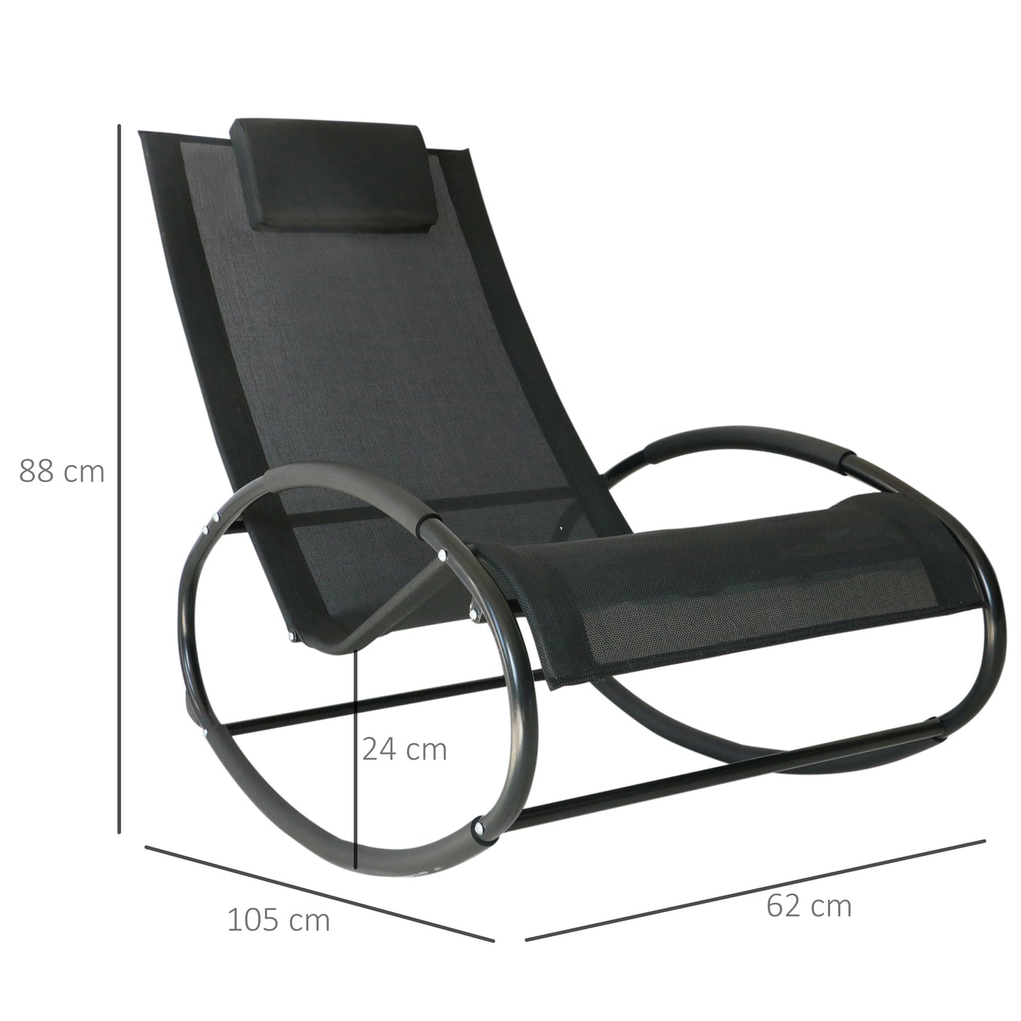 Rocking Chair Sun Lounger Recliner Rocker Texteline Fabric Patio
