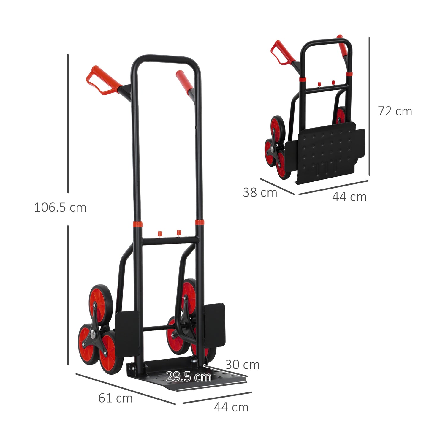 Stair Climbing Hand Truck, Heavy Duty Foldable Trolley on Wheels