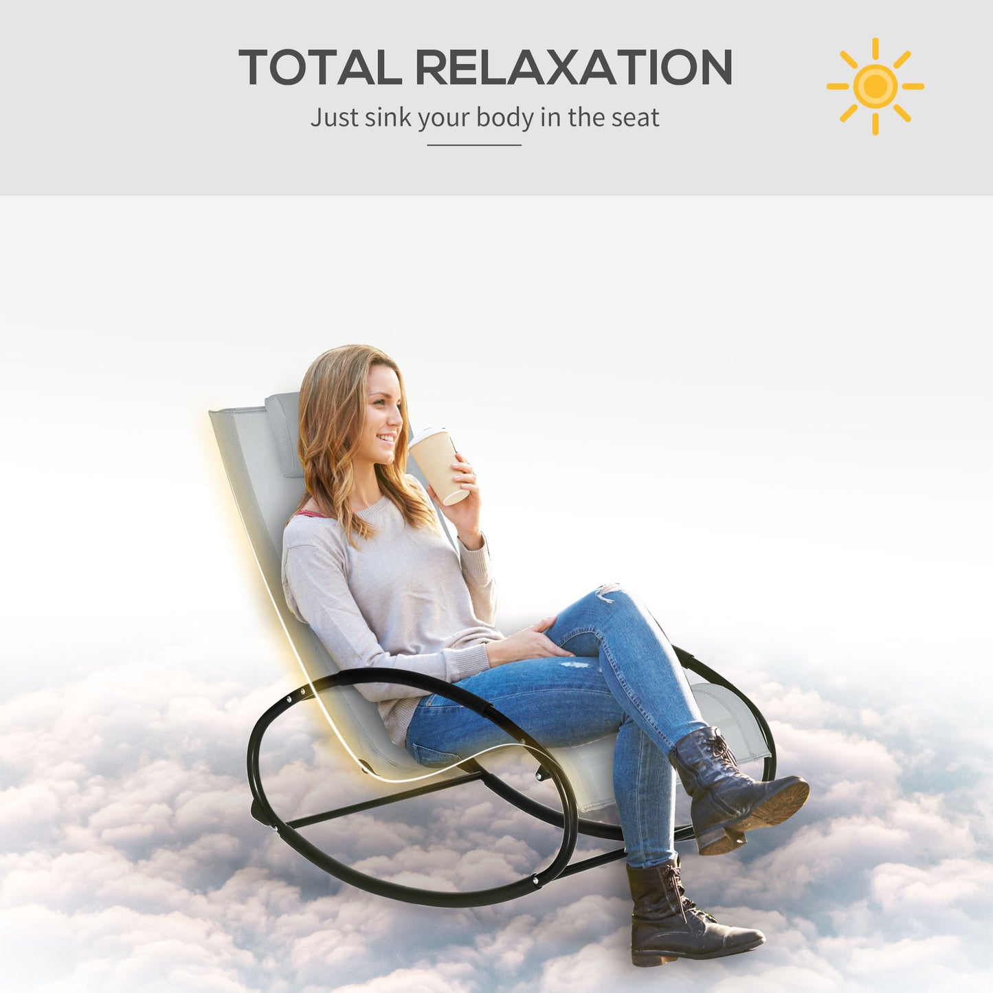 Outdoor Rocking Chair Sun Lounger Recliner Rocker