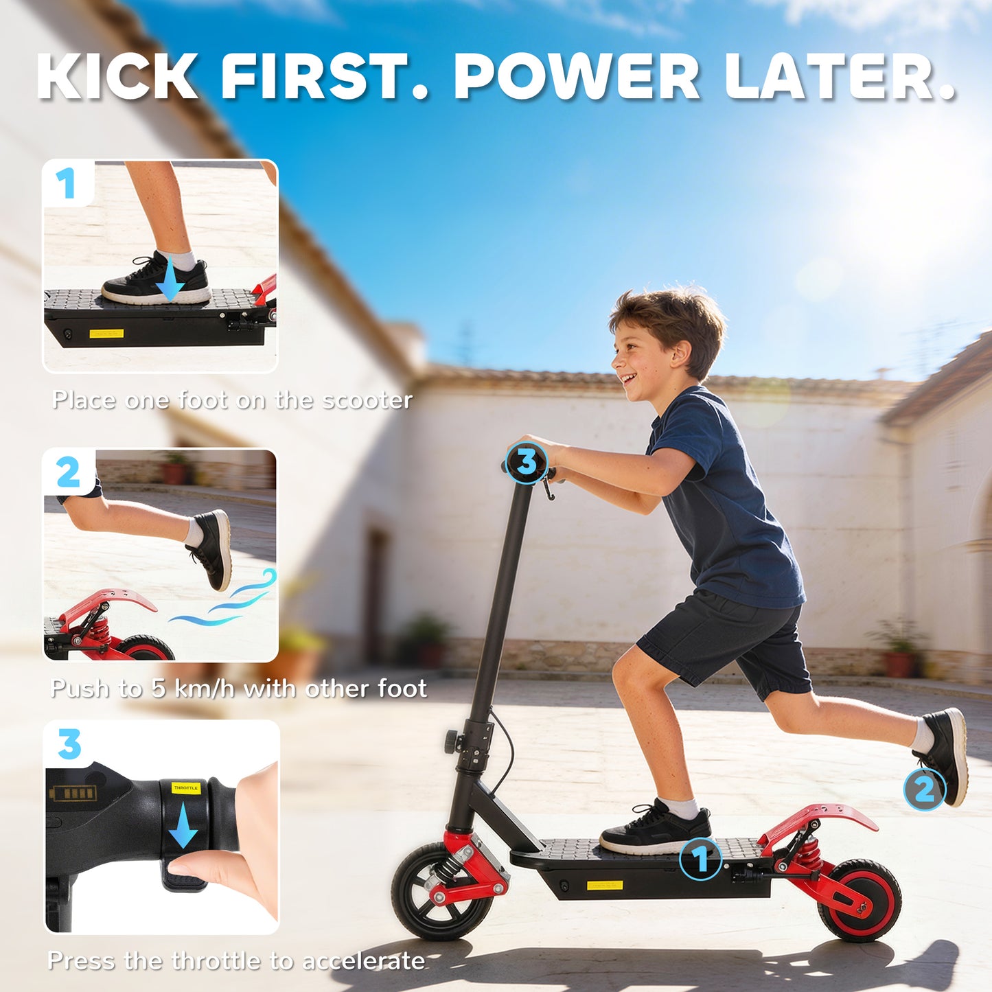 Foldable Kids Electric Scooter with LCD Display