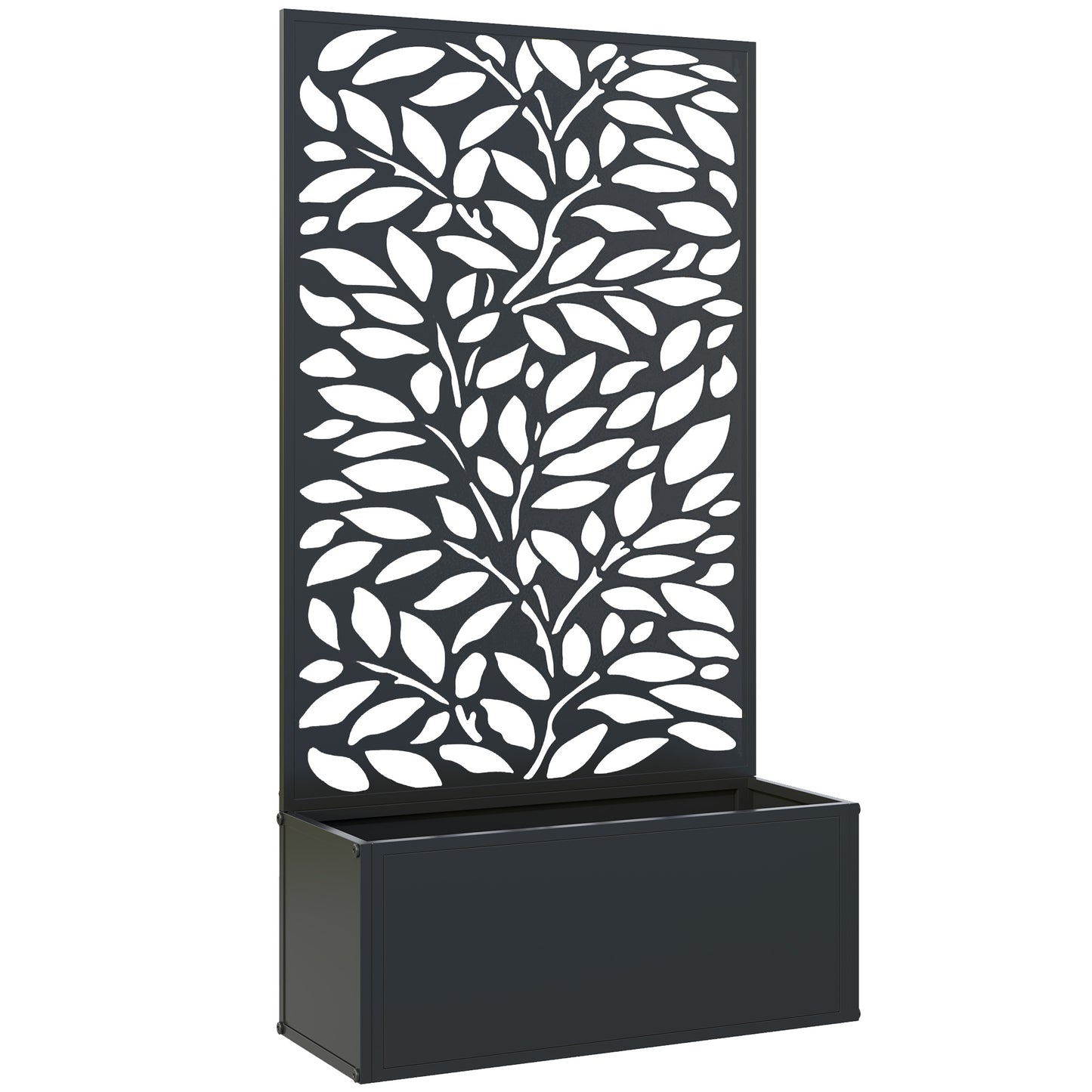 Outdoor Metal Planter, with Back Trellis (3)