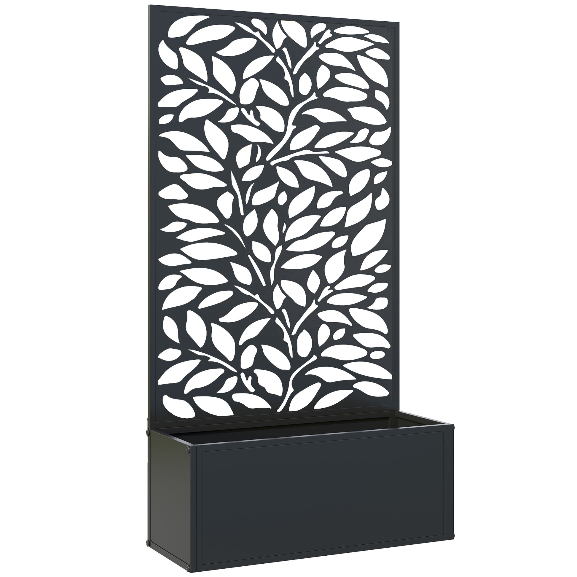 Outdoor Metal Planter, with Back Trellis (3)