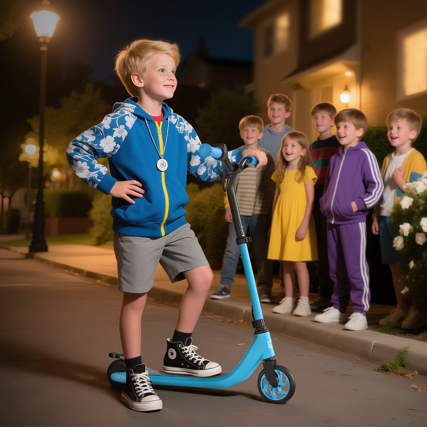 Electric Scooter for Kids 6+, Foldable E Scooter, Up to 8 KM/H
