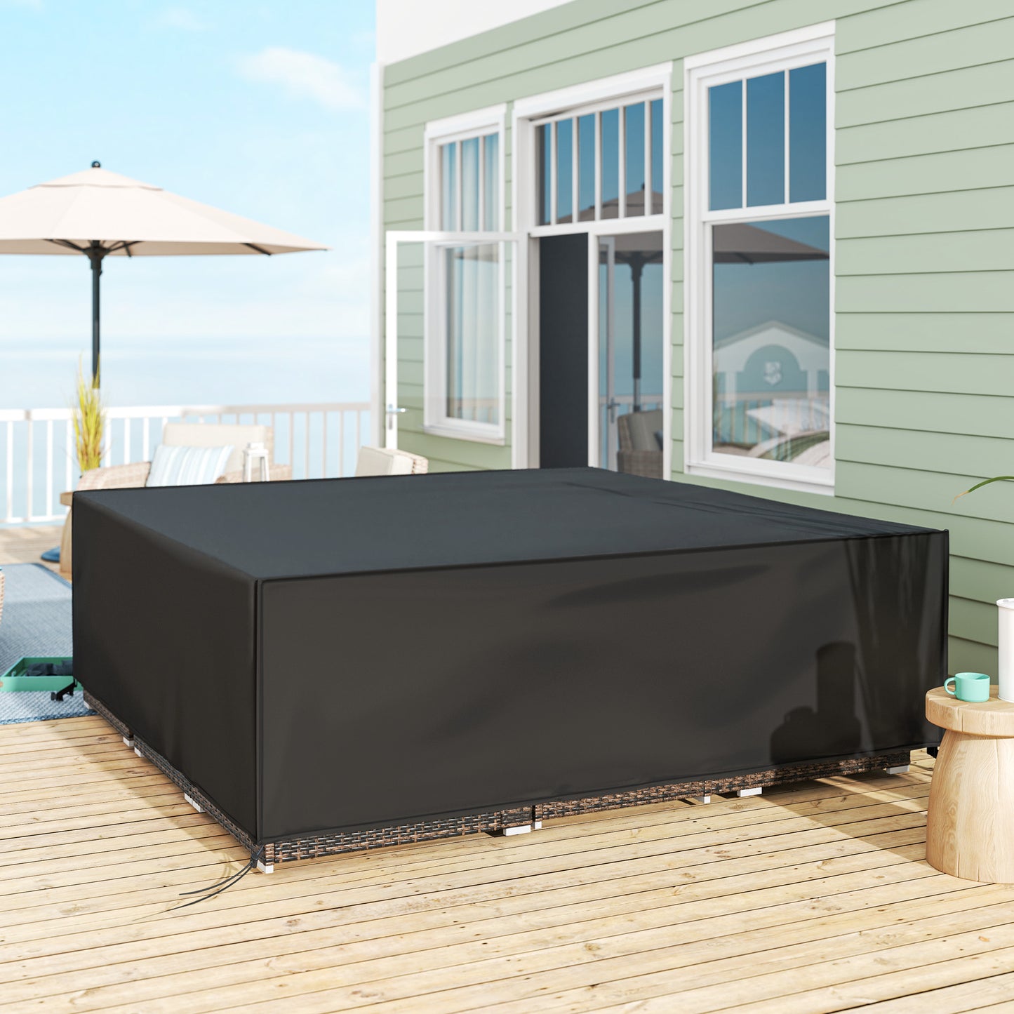 Large Patio Garden Furniture Set Cover 600D Oxford Square Waterproof