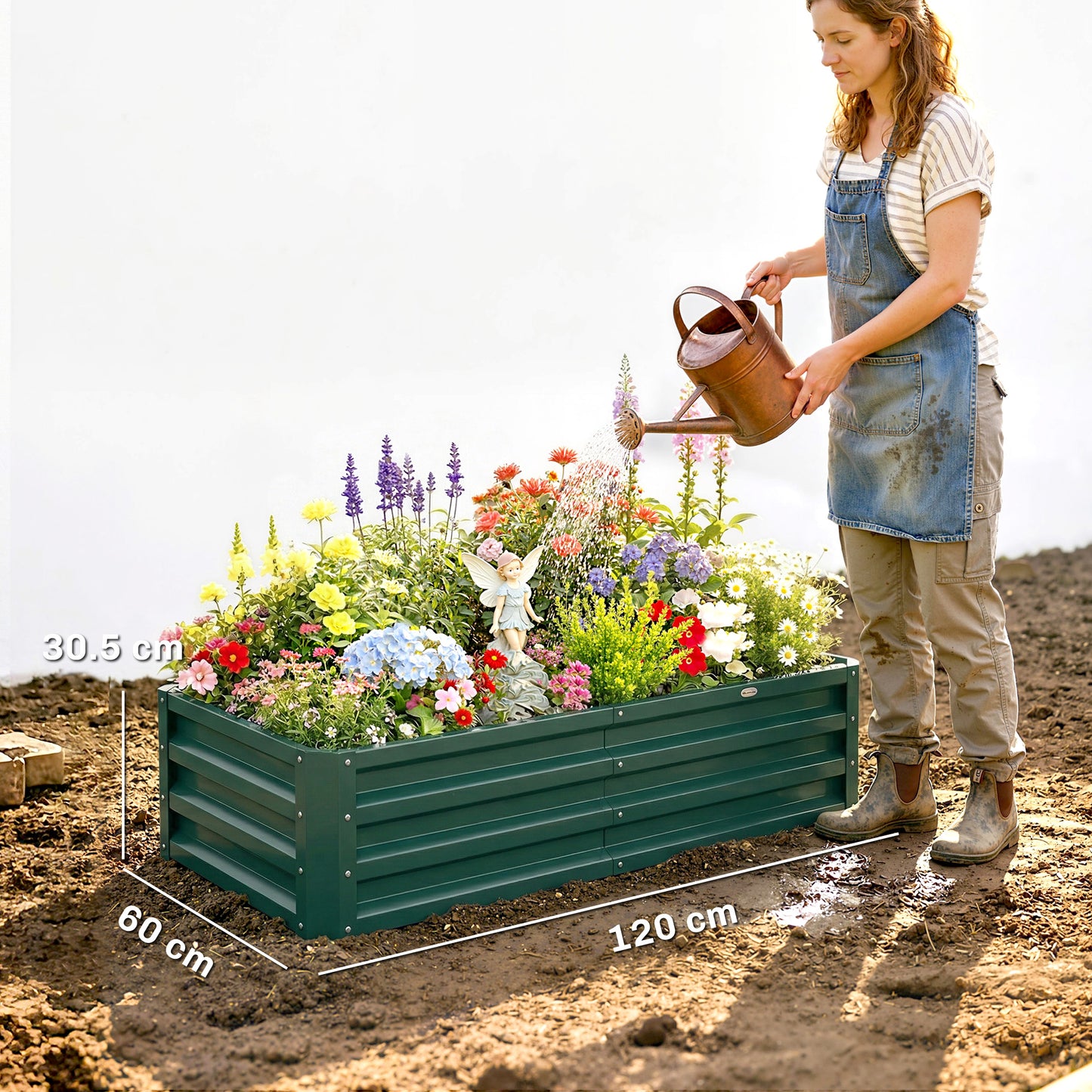 Raised Beds for Garden, Galvanized Outdoor Planters