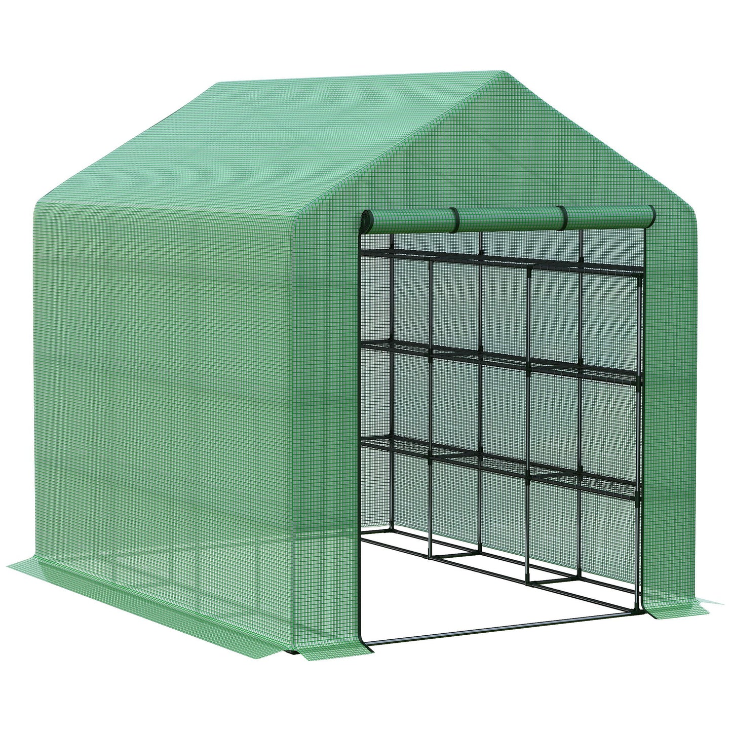 Walk-in Greenhouse with 4 Tier 24 Shelves