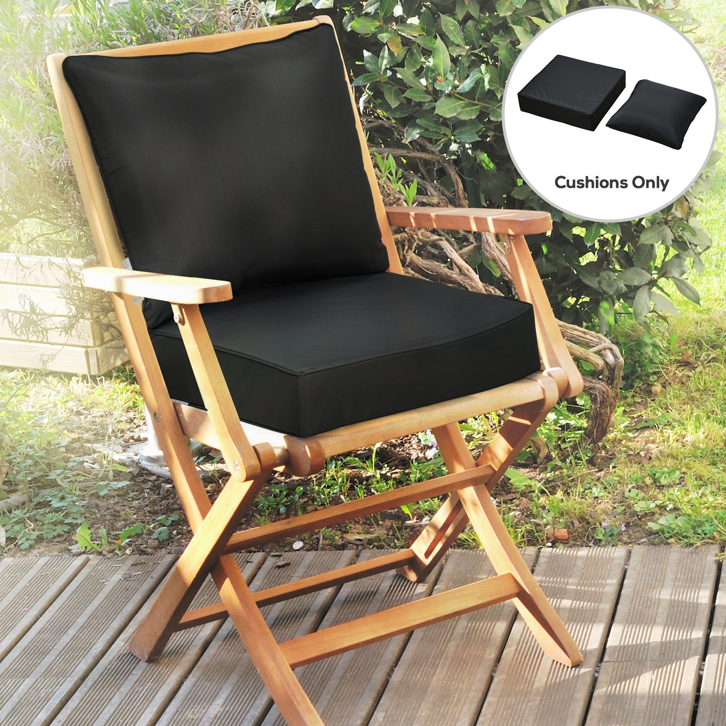 Outdoor Seat and Back Cushion Set Patio Deep Seating Chair