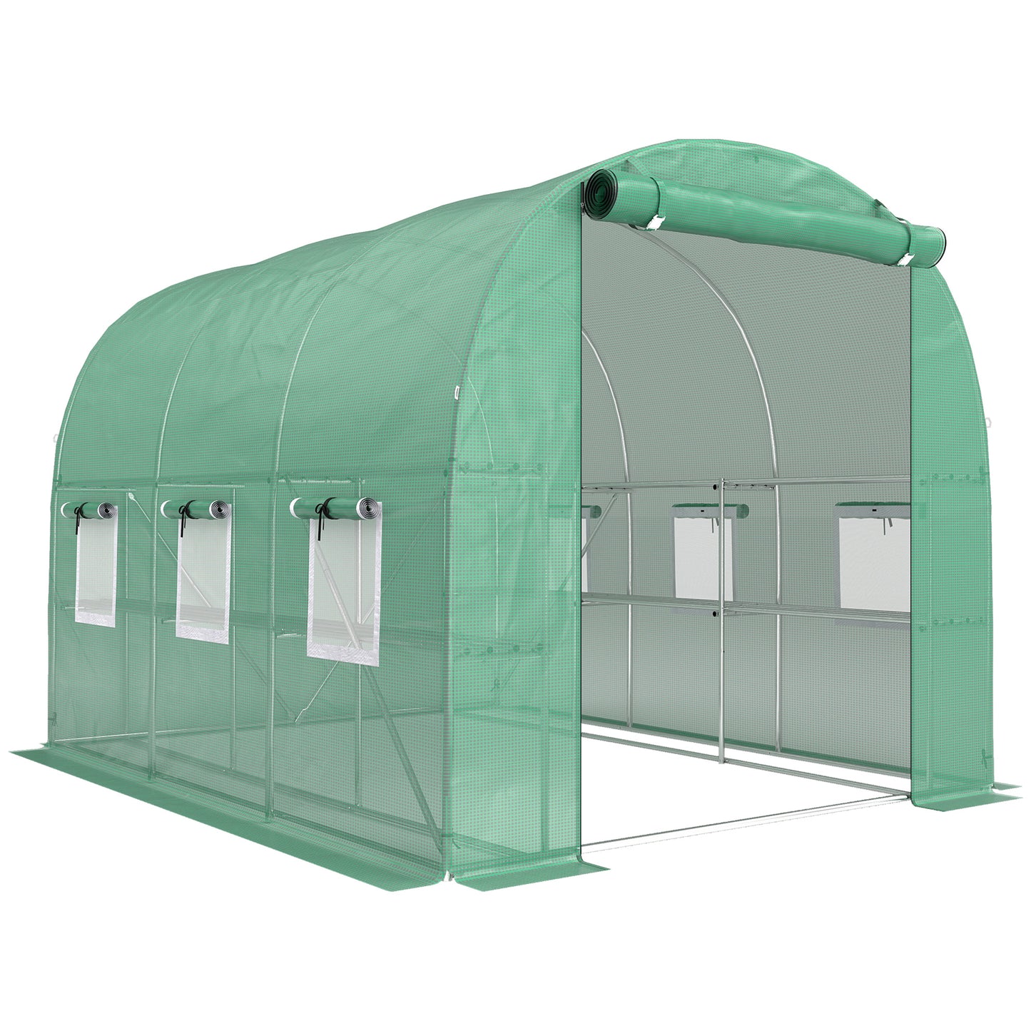 Walk-in Greenhouse with Shelves (1)
