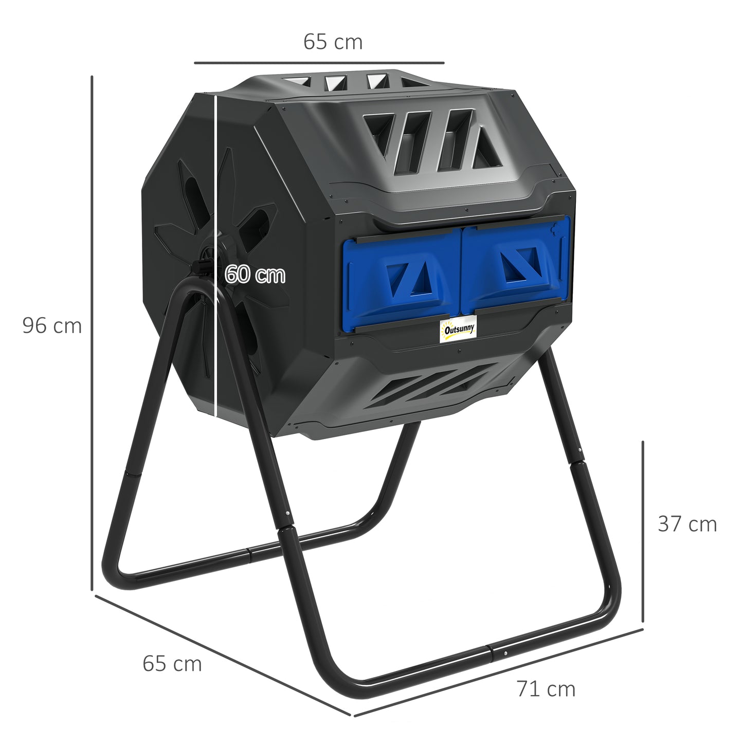 160L 360° Rotating Dual Chamber Composter
