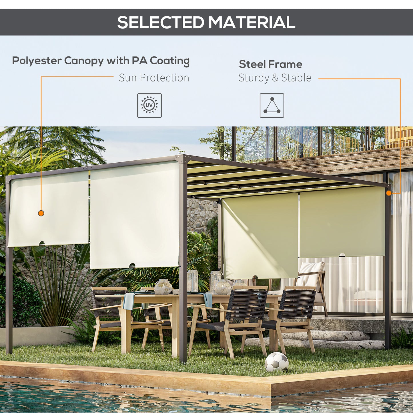3 x 4m Outdoor Garden Pergola