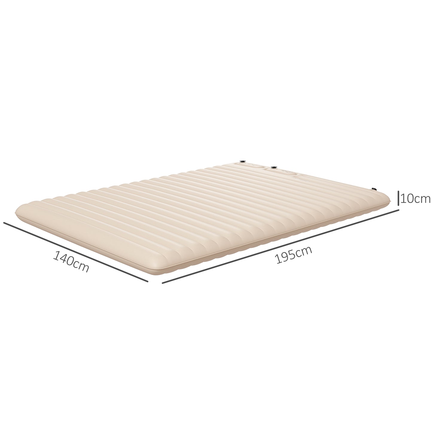 Double Inflatable Mattress, with Built-In Pump