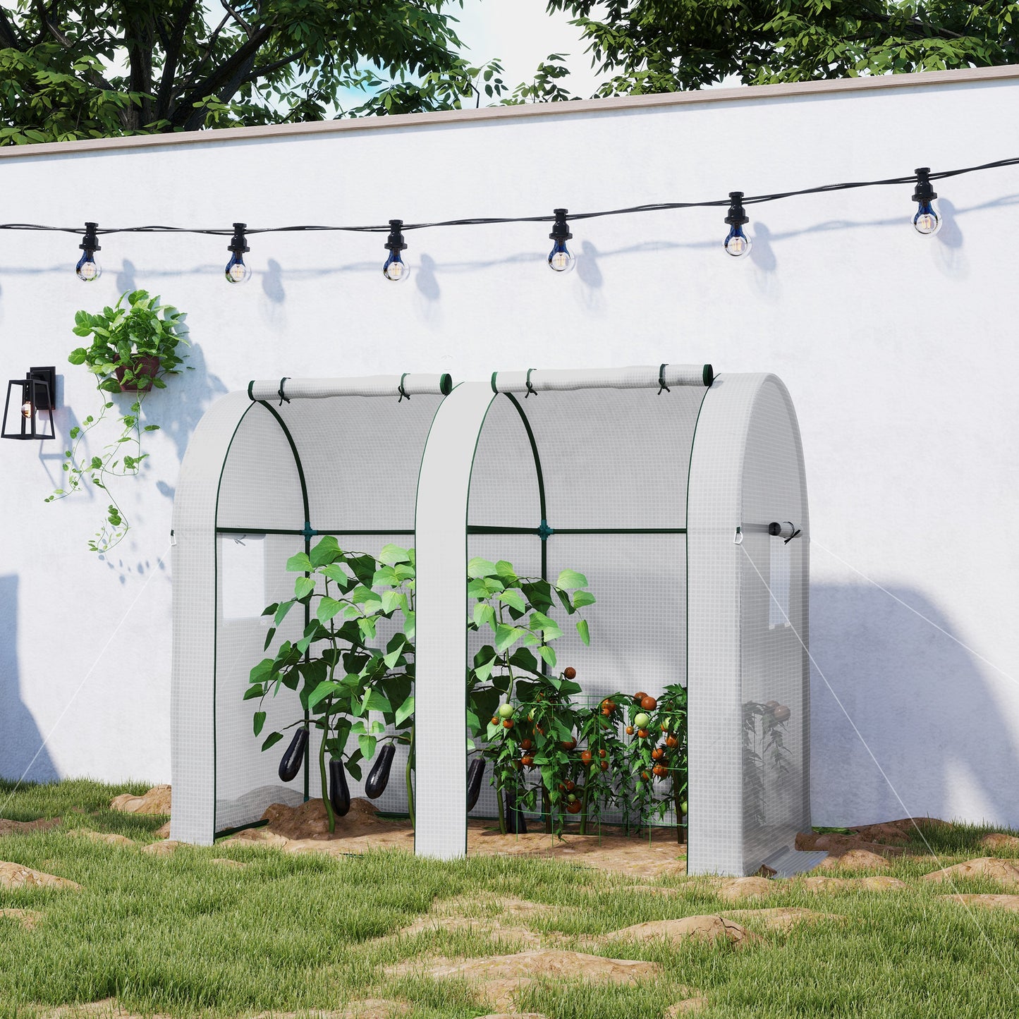 94 x 185cm Mini Two-Room Greenhouse