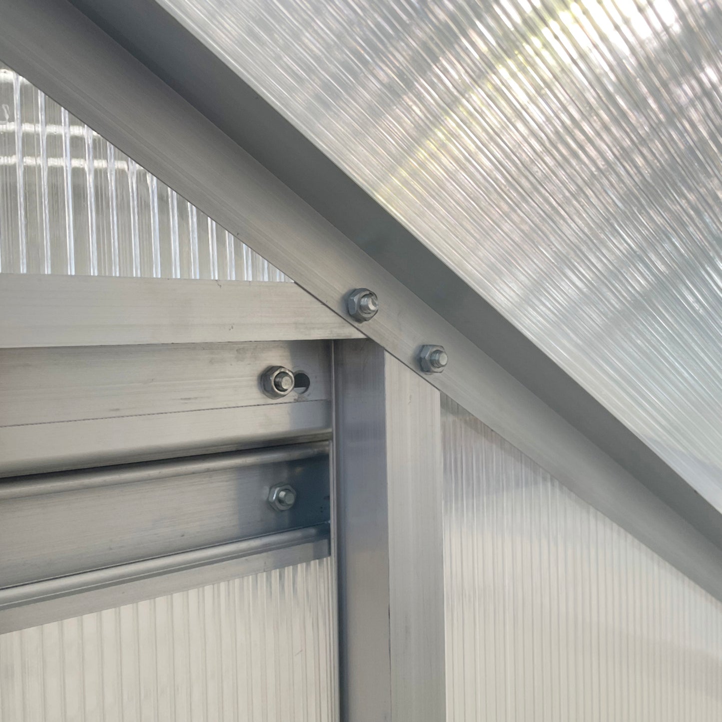 6 x 4ft Lean to Wall Polycarbonate Greenhouse Aluminium Walk-in