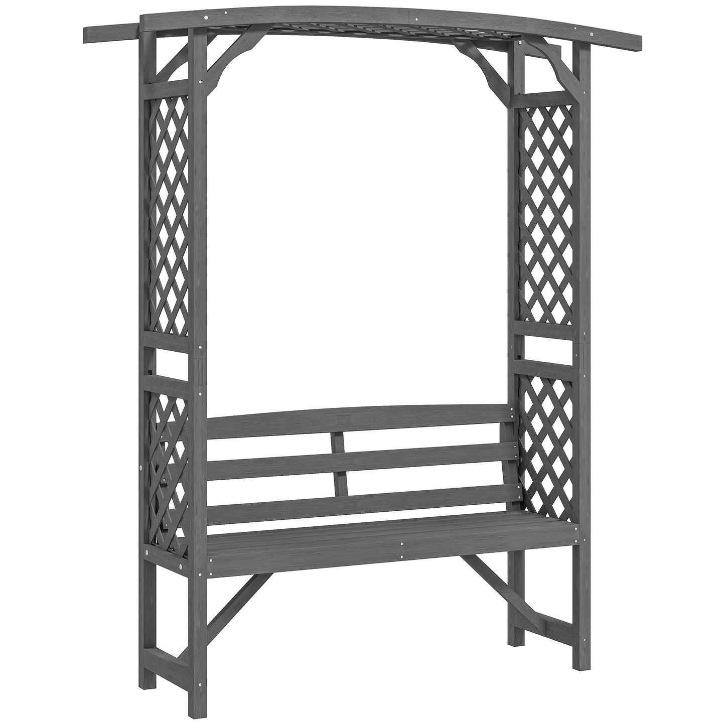 Garden Bench, Wooden Garden Arbour with Seat for Vines/Climbing Plants