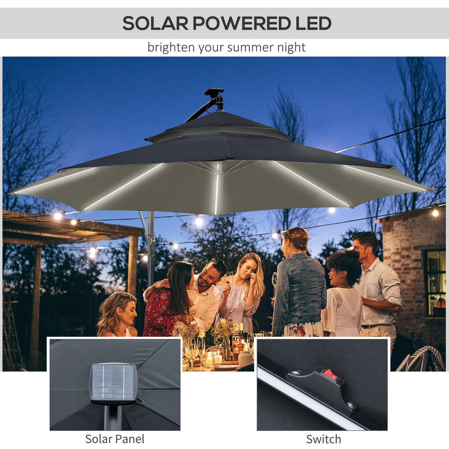 3(m) Cantilever Banana Parasol Hanging Umbrella