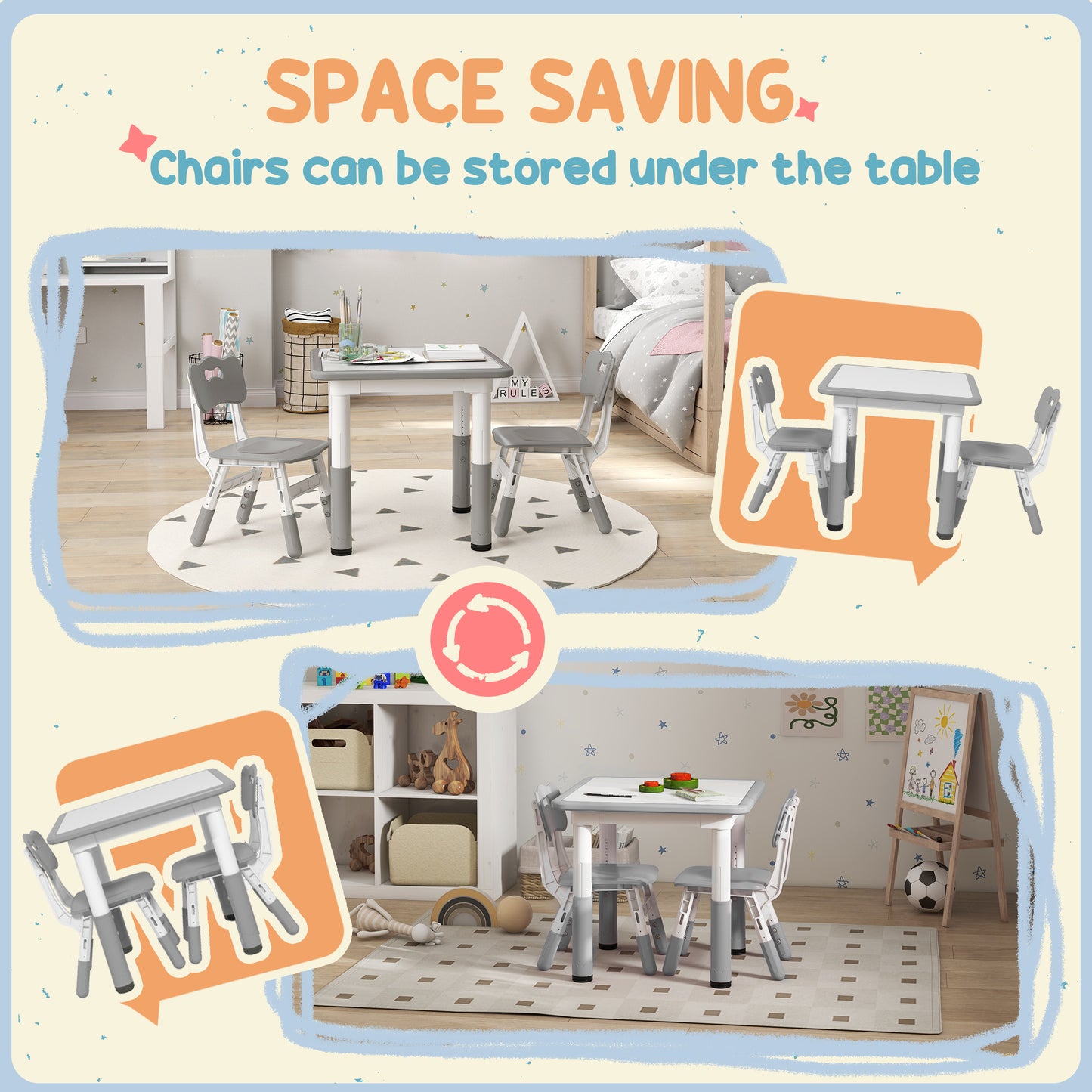 Height Adjustable Toddler Table and Chair Set (1)