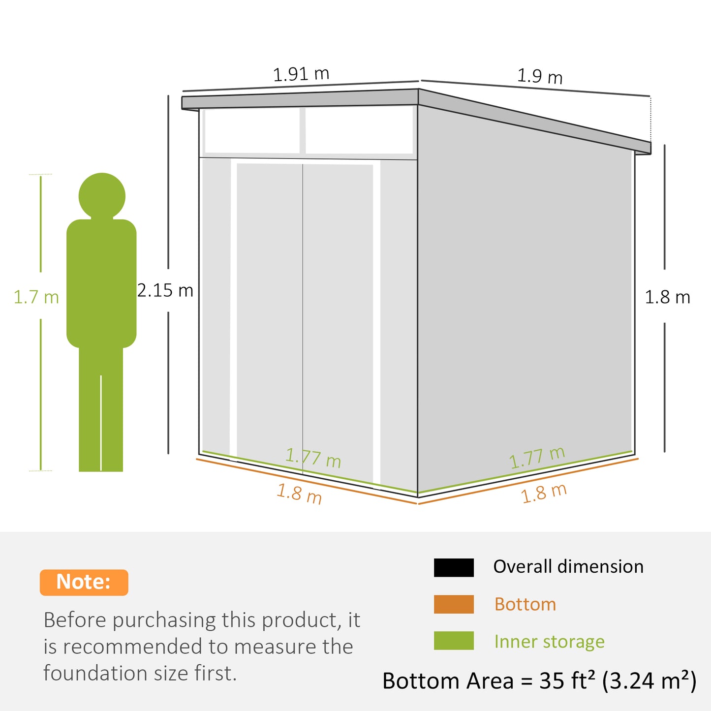 6 x 6ft Outdoor Storage Shed