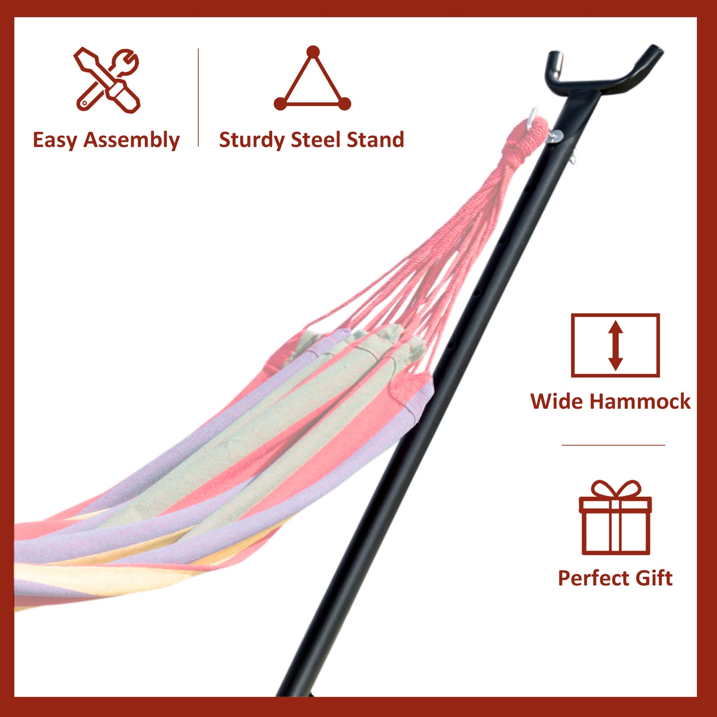 2.9m Universal Hammock Stand Metal Frame Garden Camping Picnic