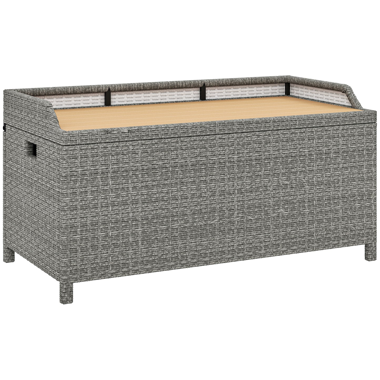 130 L Rattan Garden Storage Box, with Seat
