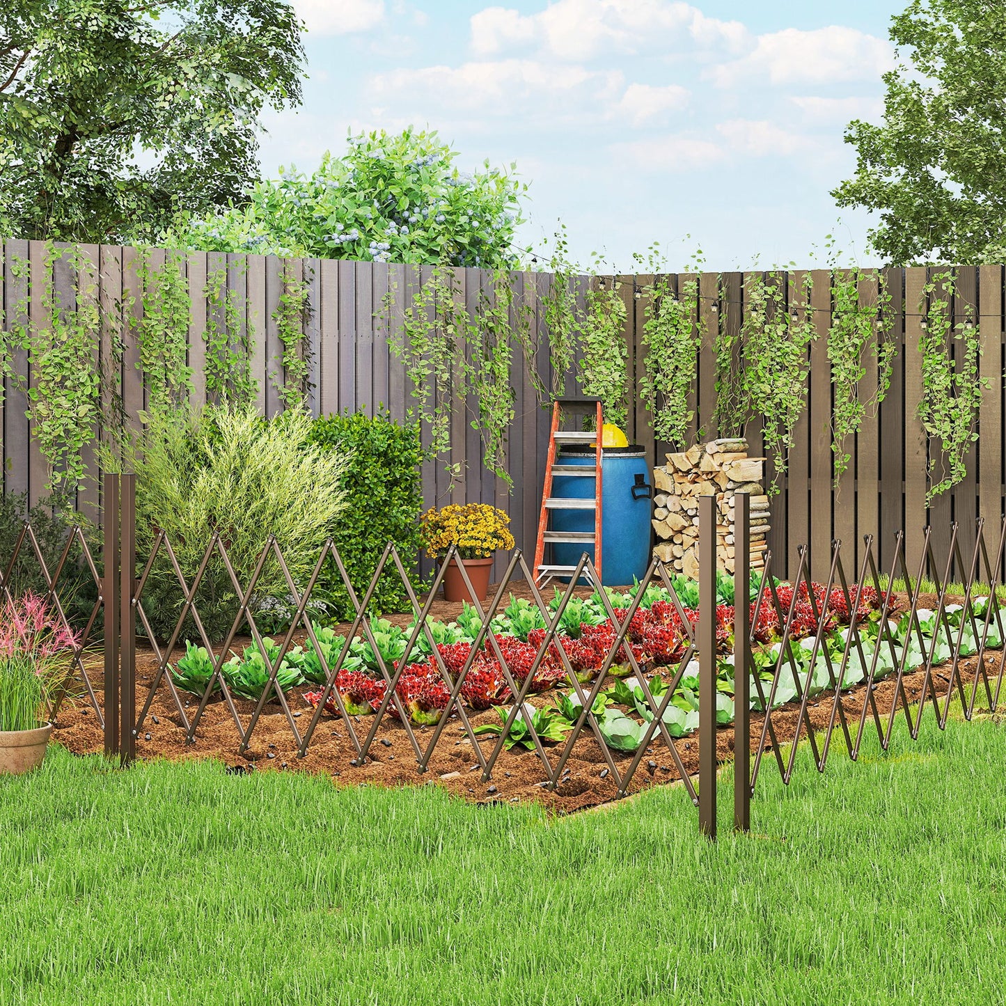 Expanding Trellis Fence, Freestanding Movable Fence