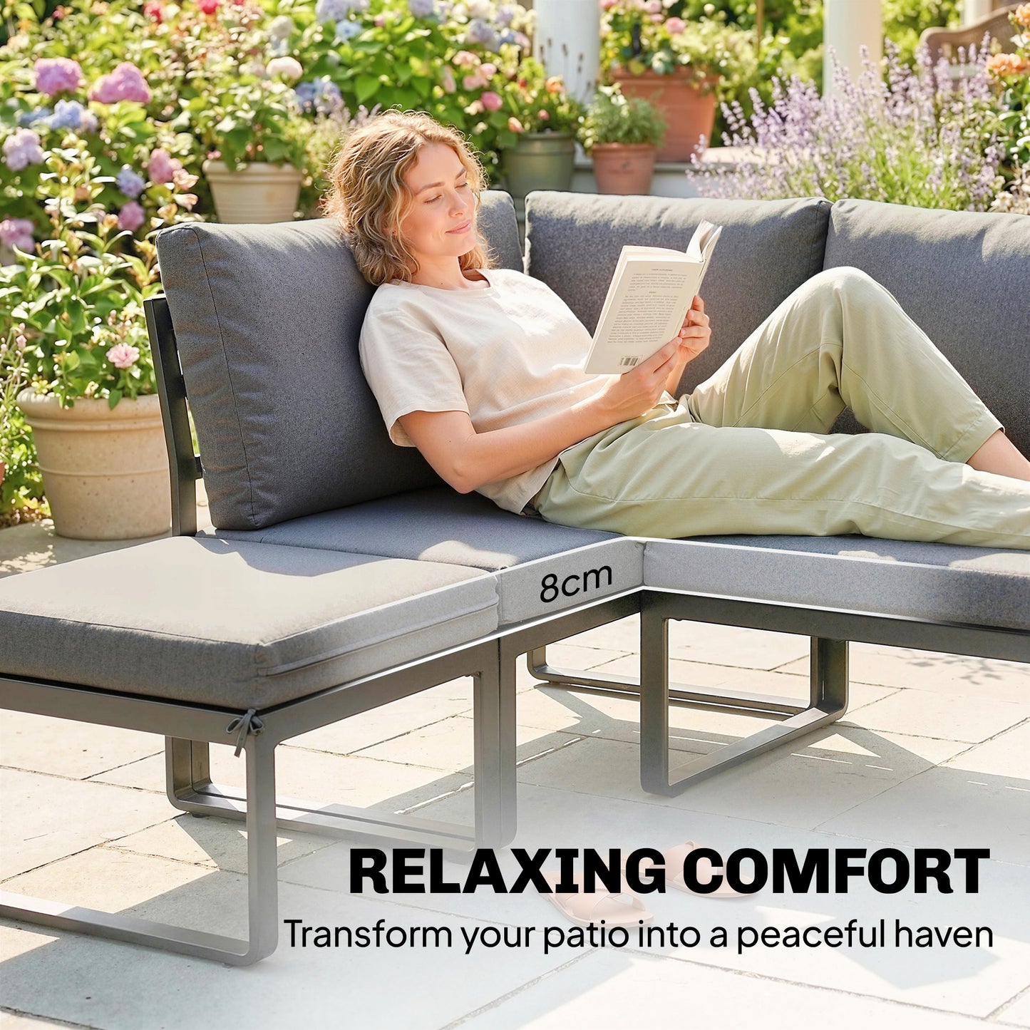 Patio Furniture Set Modular Garden Sofa Set 6 Pieces