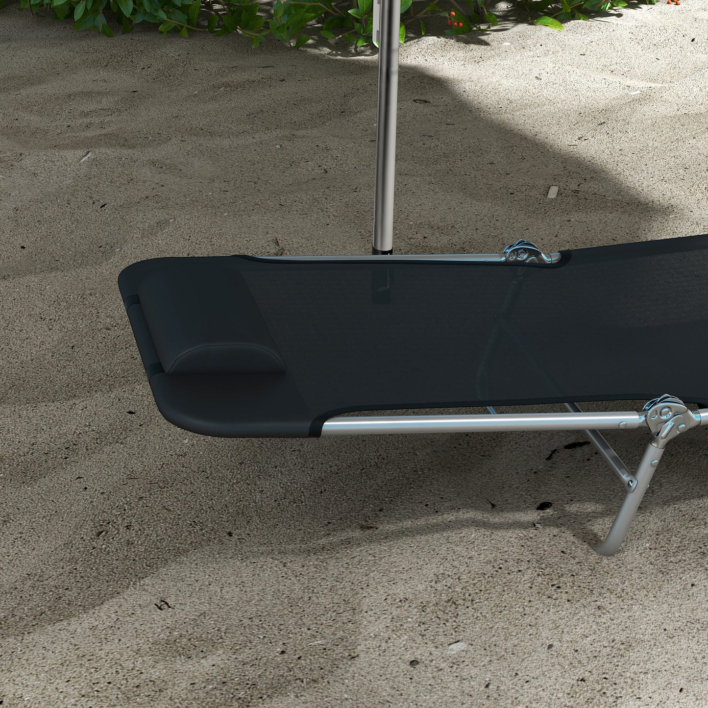 Set of Two Steel Frame Sun Loungers, with Reclining Backs (1)