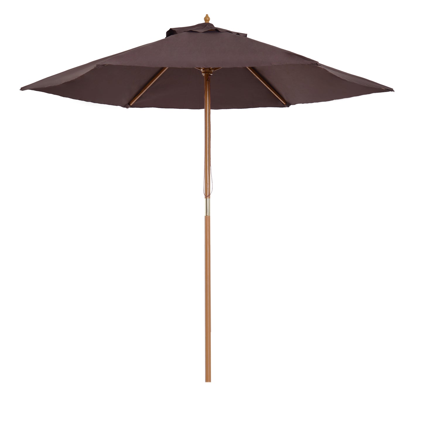 2.5m Wood Garden Parasol Sun Shade Patio Outdoor Wooden Umbrella (1)
