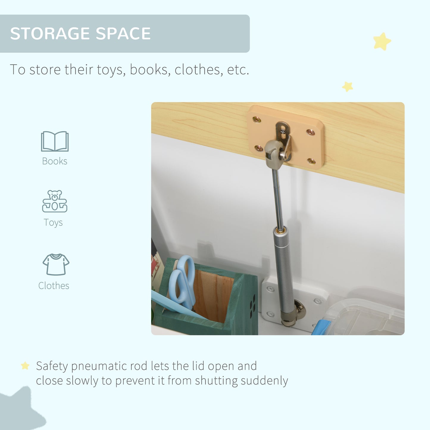 2 In 1 Wooden Toy Box, Seat Storage Bench (1)
