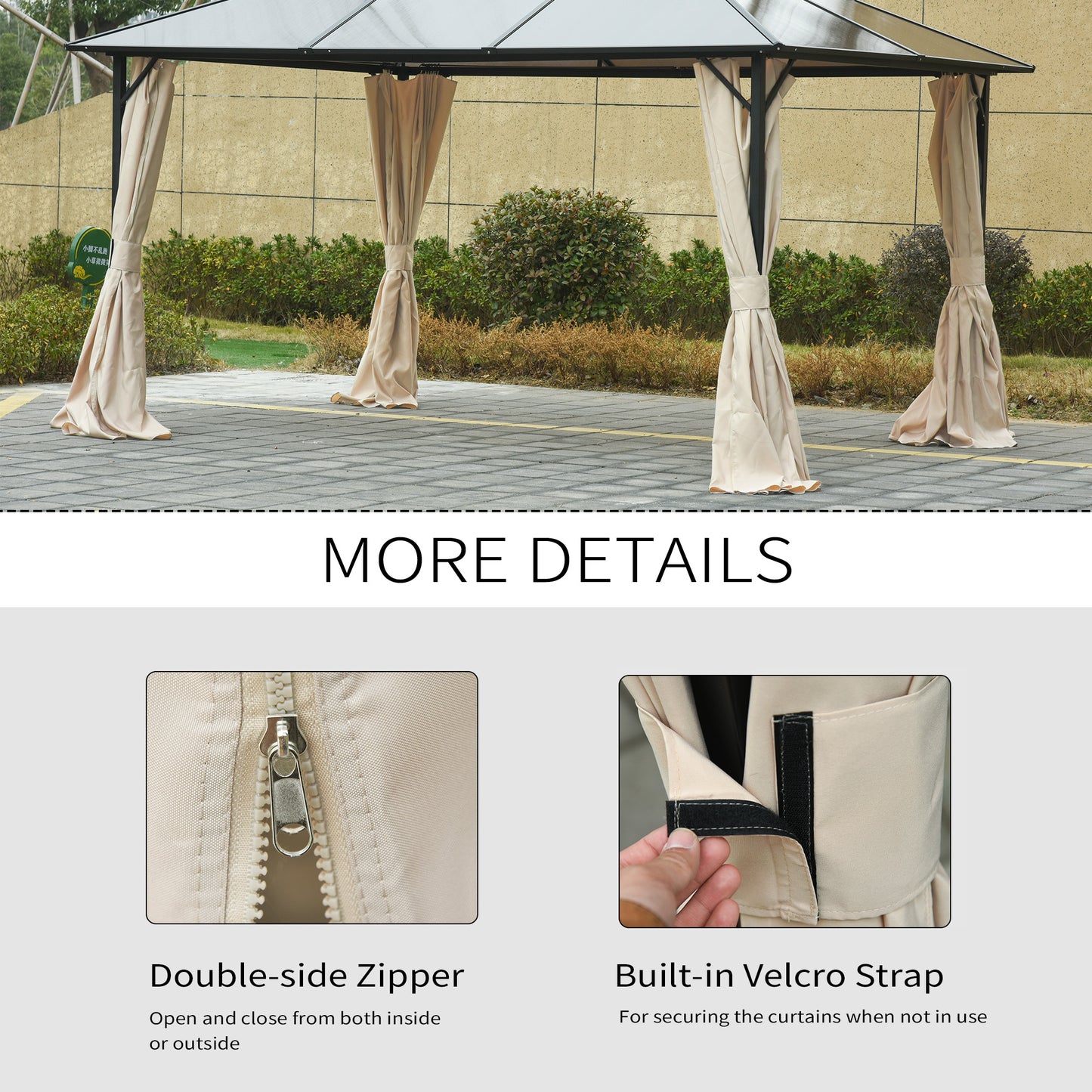 Replacement Gazebo Curtains, 4-Panel Gazebo Side Panels Only