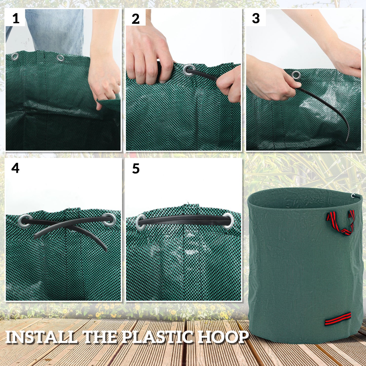 Garden Waste Bags, 272L x 3 Heavy Duty Garden Bags