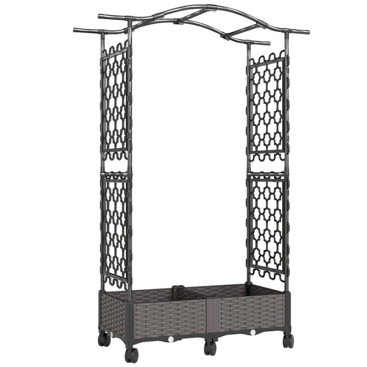 Raised Garden Bed with Arch Trellis (1)