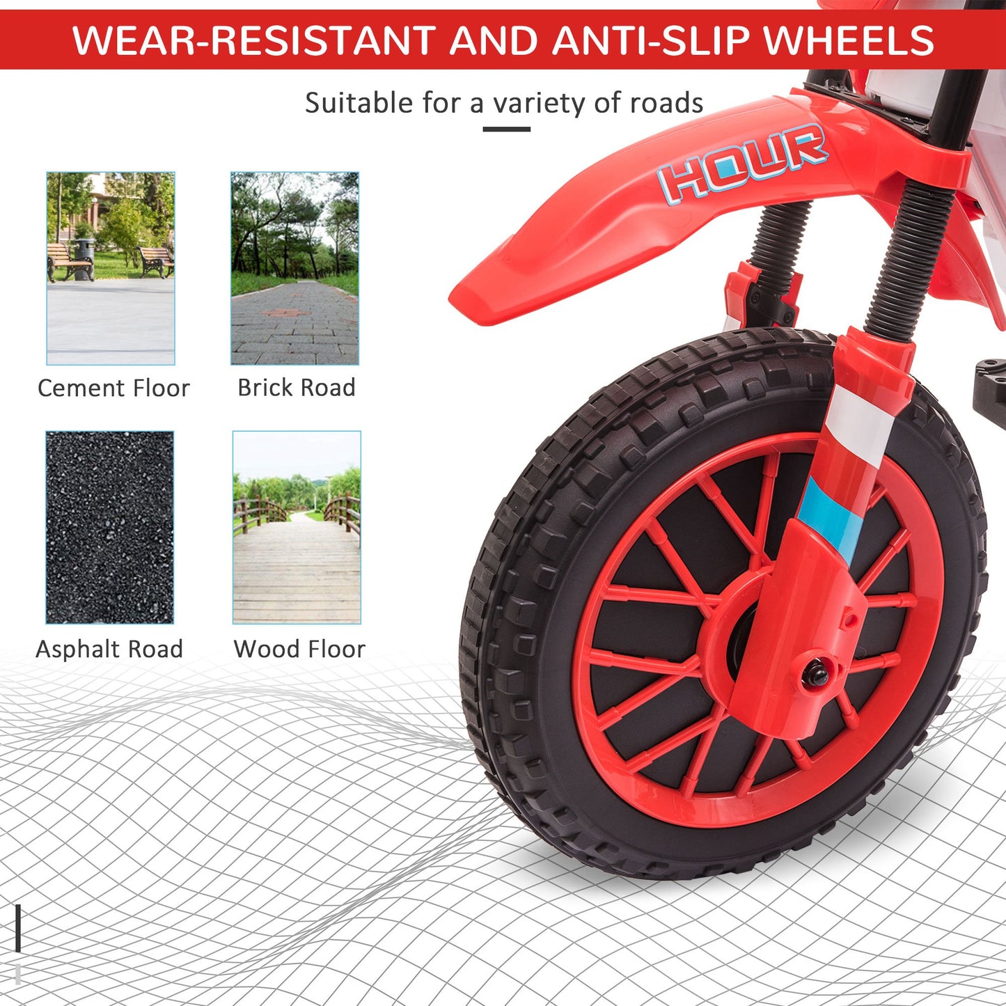 12V Kids Electric Motorcycle Ride-On, with Training Wheels