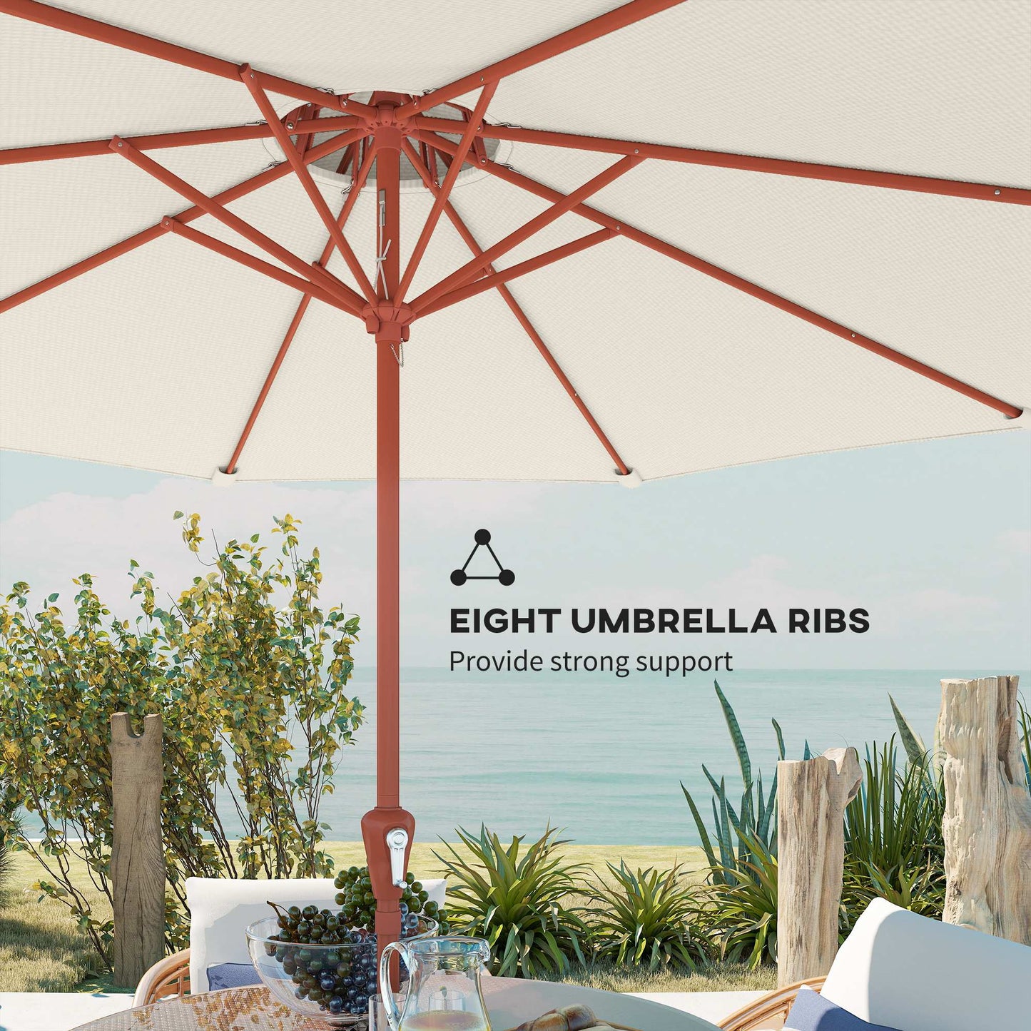 2.7 m Garden Parasol with Double Top Outdoor Market Table Umbrella