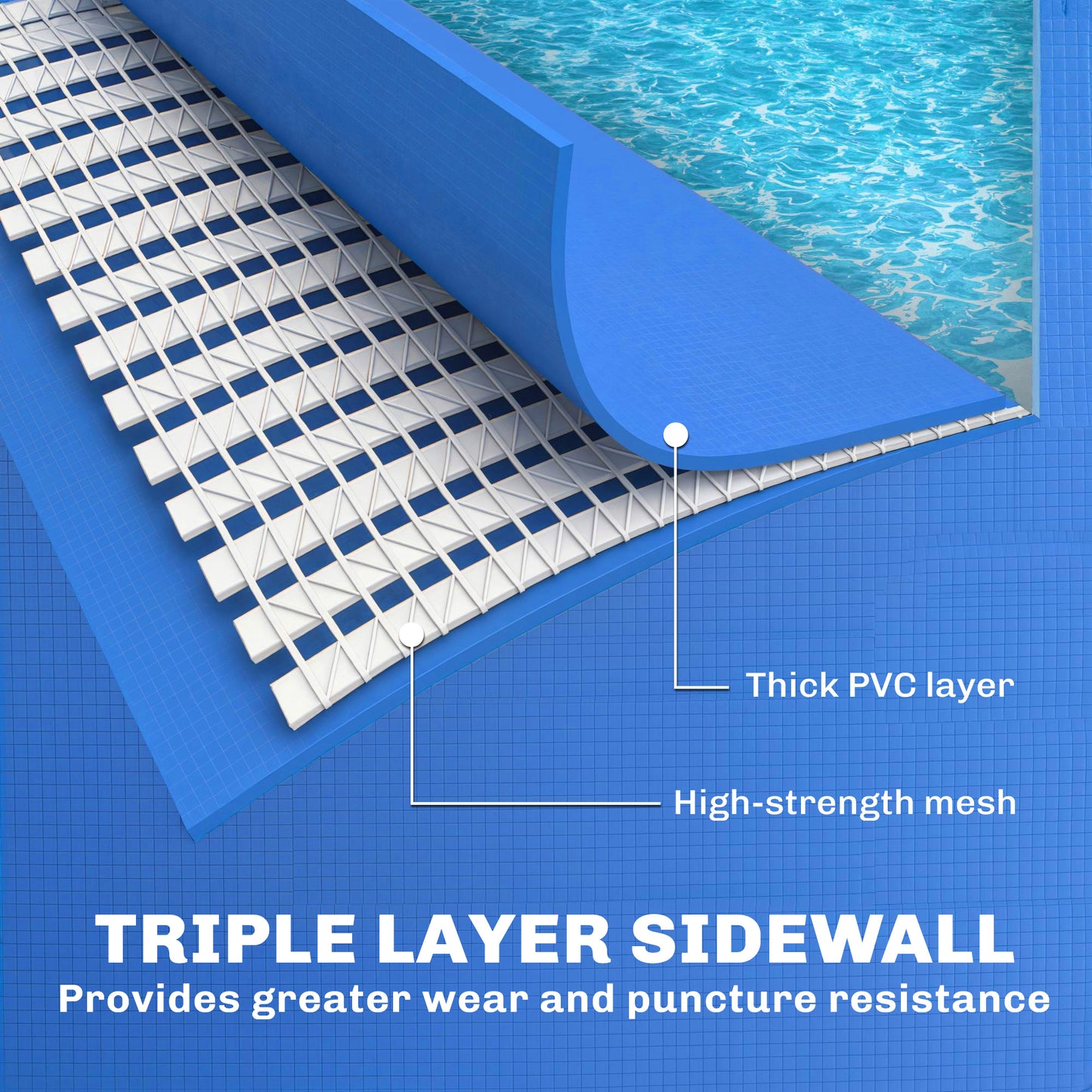 Metal Frame Swimming Pool, Rectangular Above Ground Frame Pool