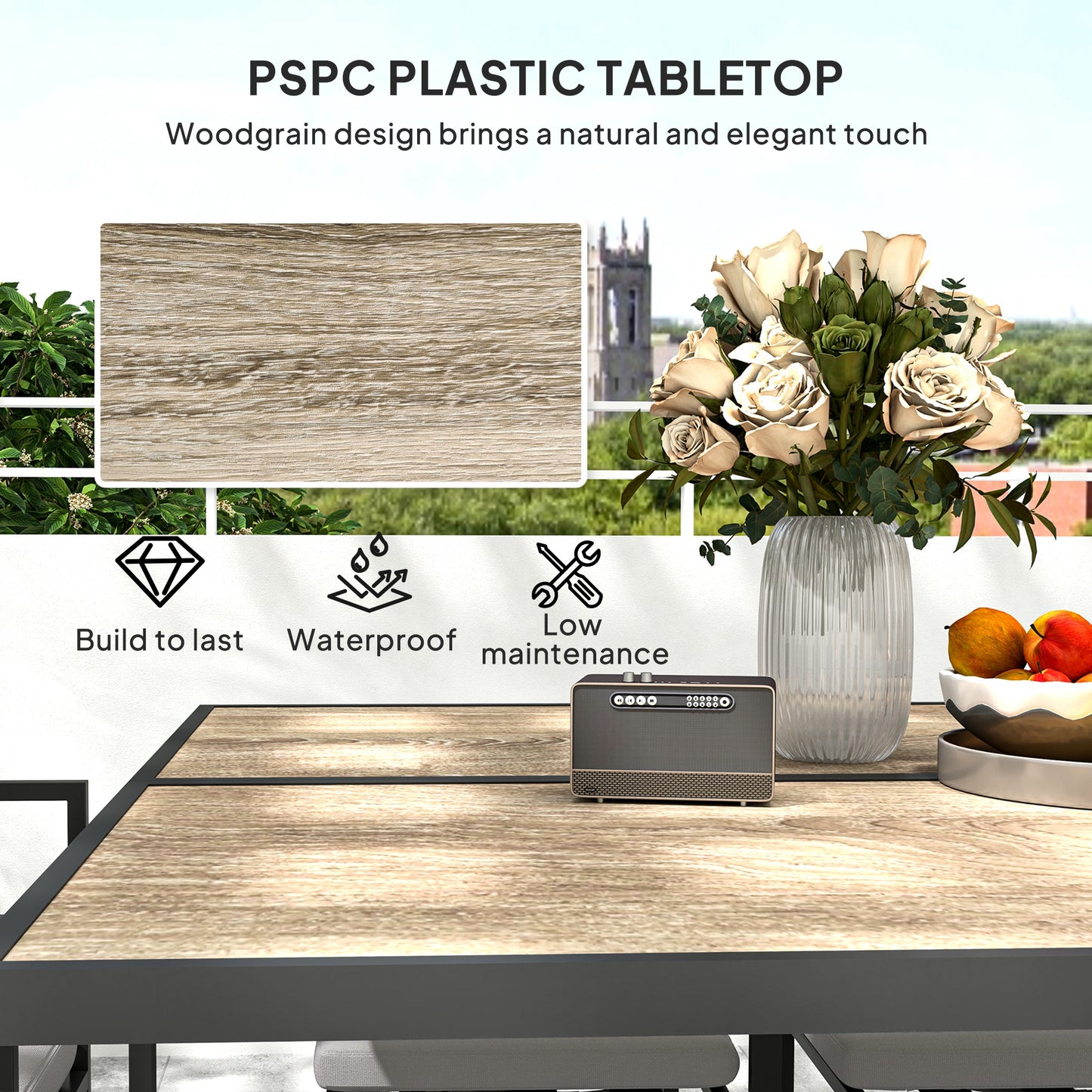 Nine-Piece Steel Frame Garden Dining Set