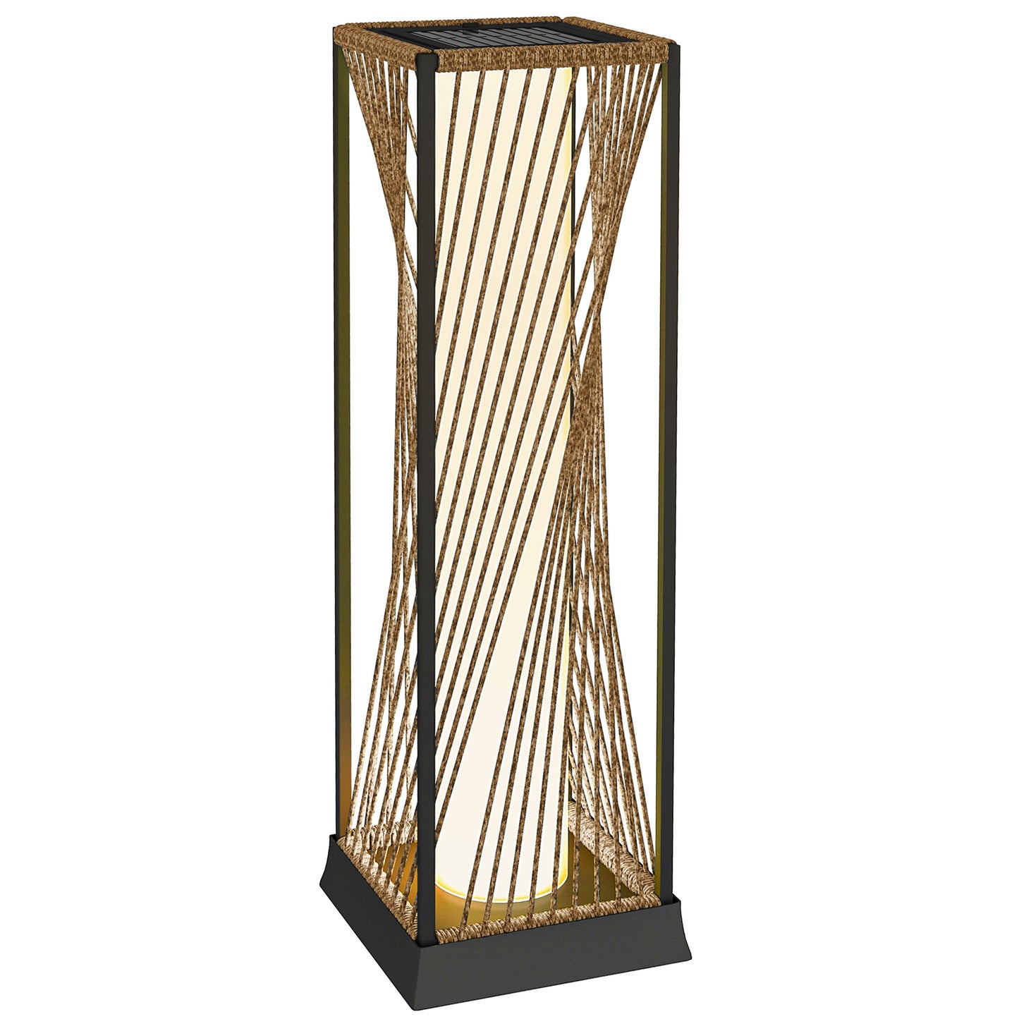 Rattan Solar Garden Lights, Auto On/Off LED Floor Lamp