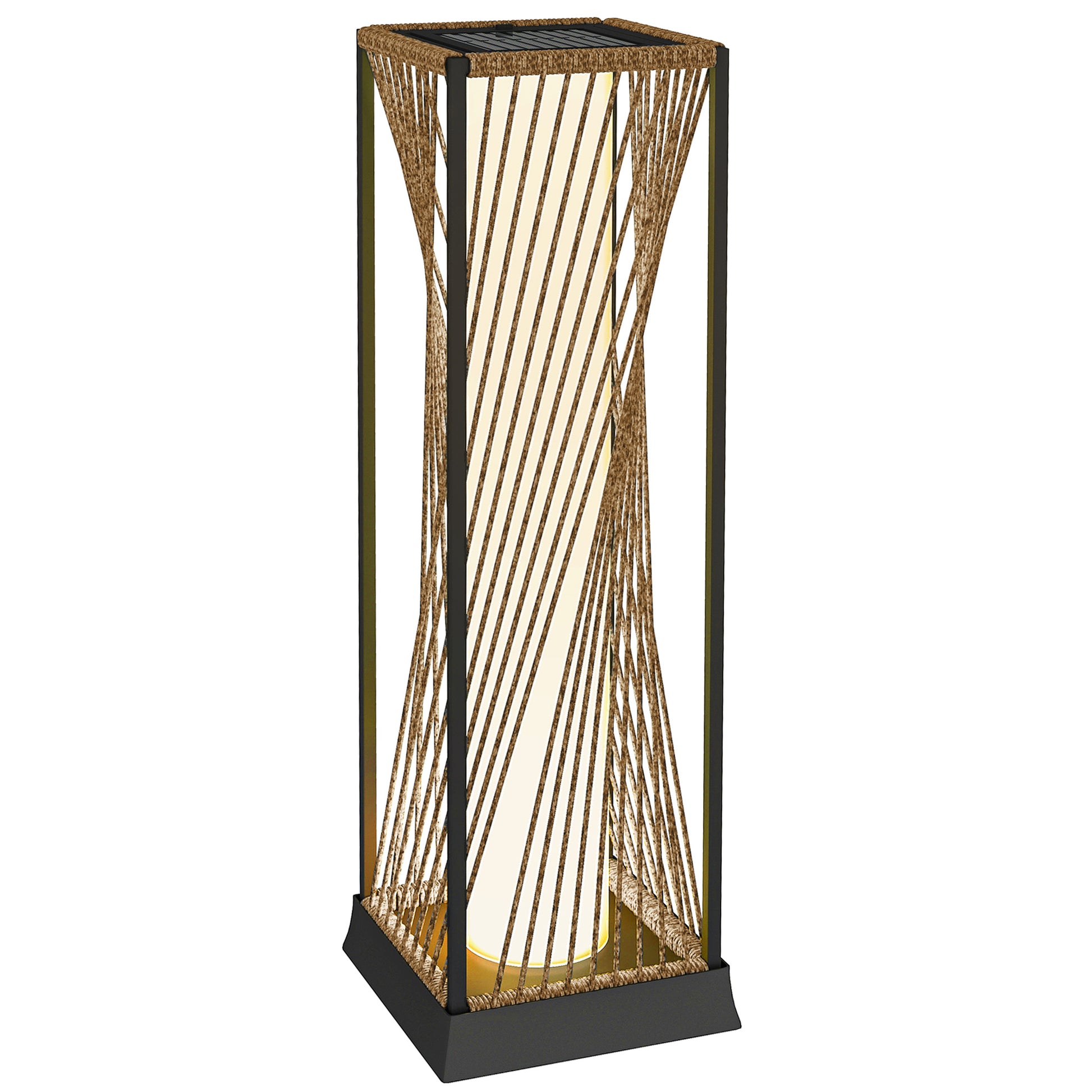 Rattan Solar Garden Lights, Auto On/Off LED Floor Lamp