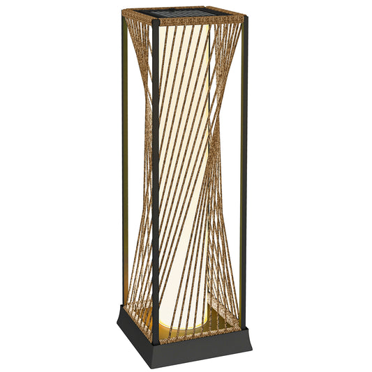 Rattan Solar Garden Lights, Auto On/Off LED Floor Lamp