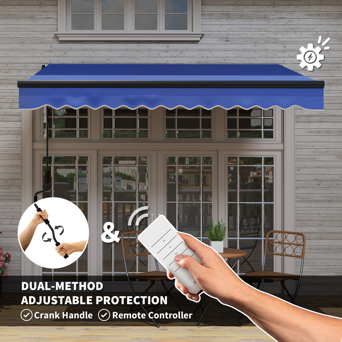 3 x 2.5m Electric Awning with LED Light and Remote Controller